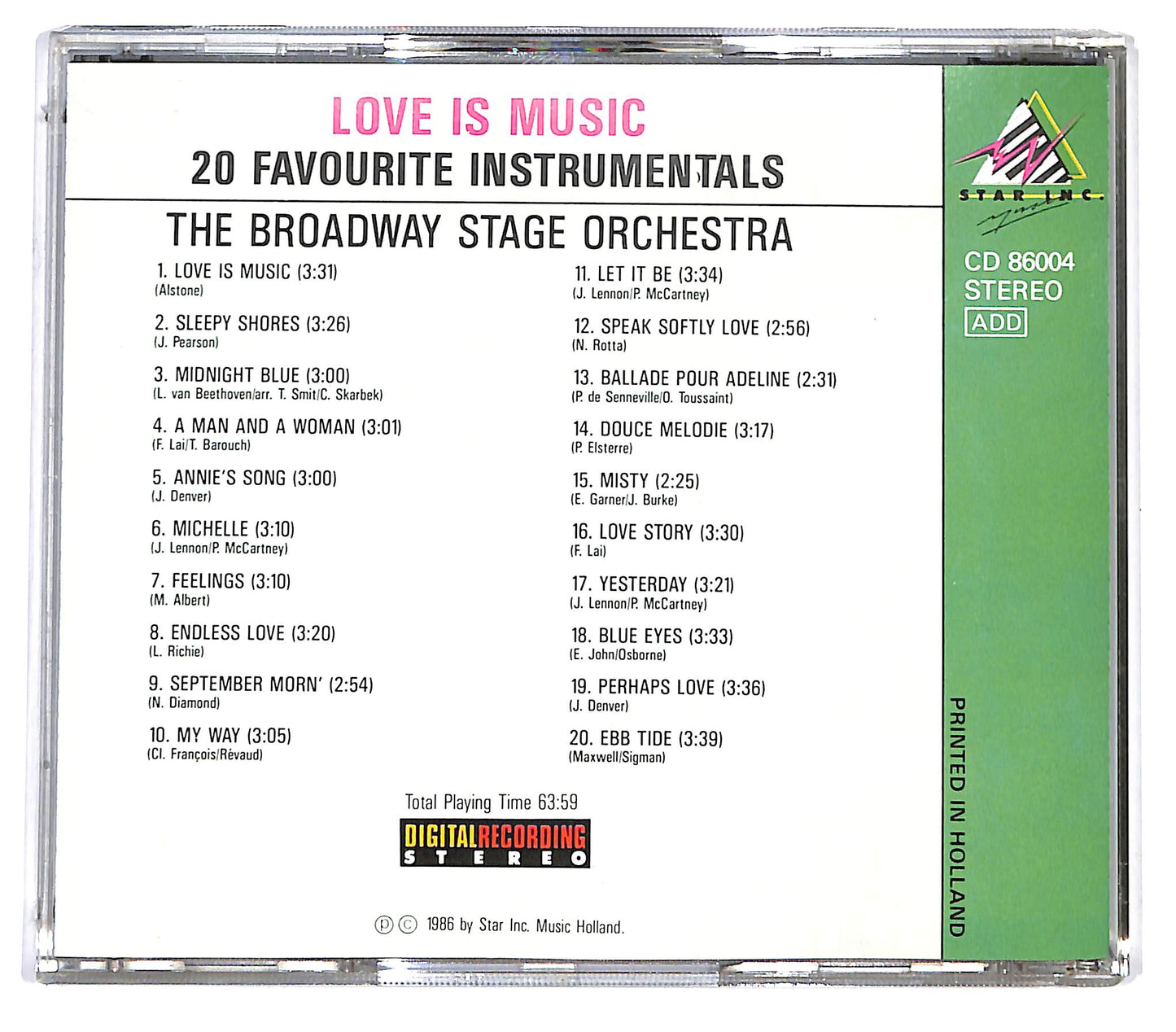 EBOND The Broadway Stage Orchestra - Love Is Music CD CD128432