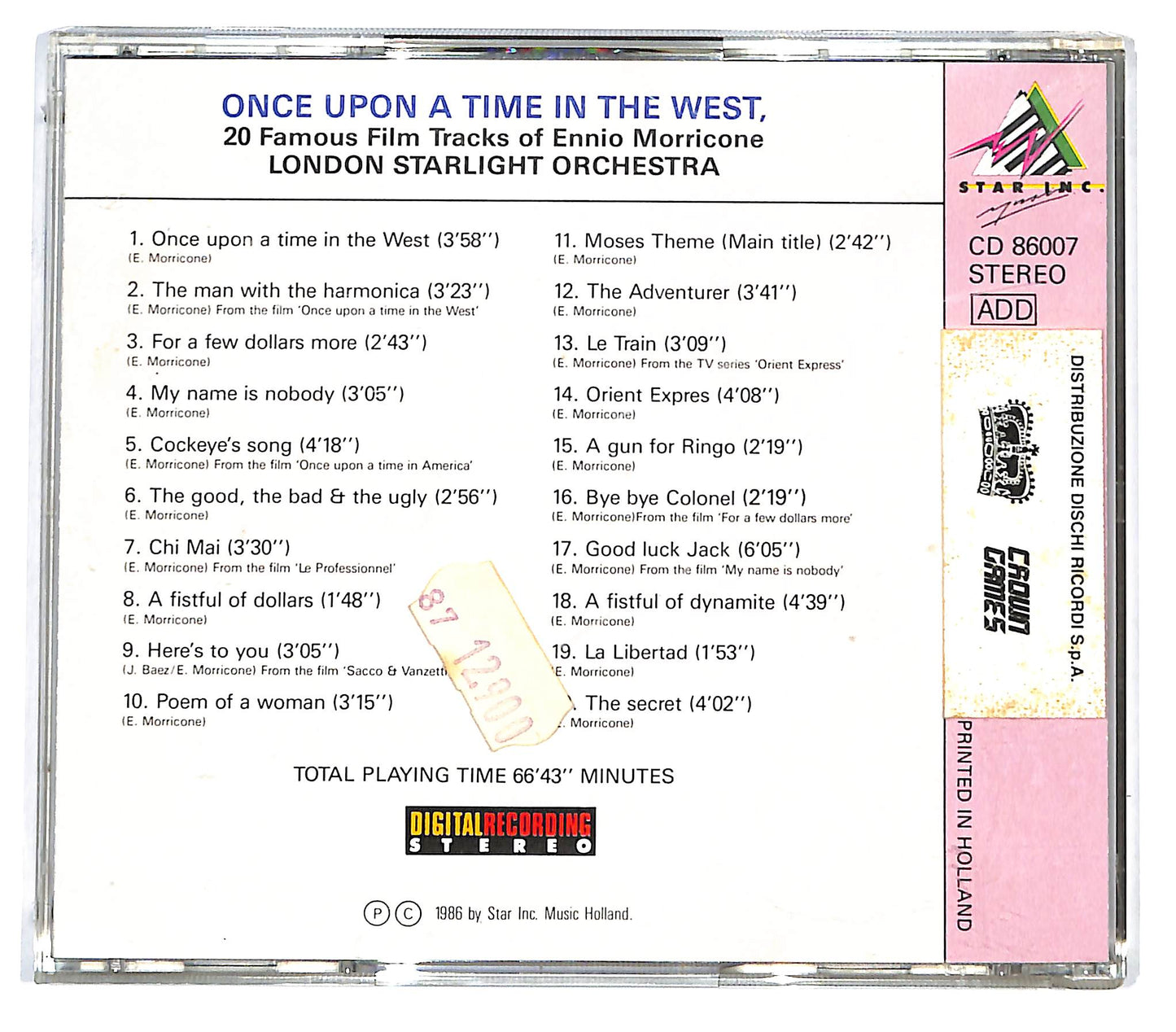EBOND London Starlight Orchestra - Once Upon A Time In The West CD CD128435