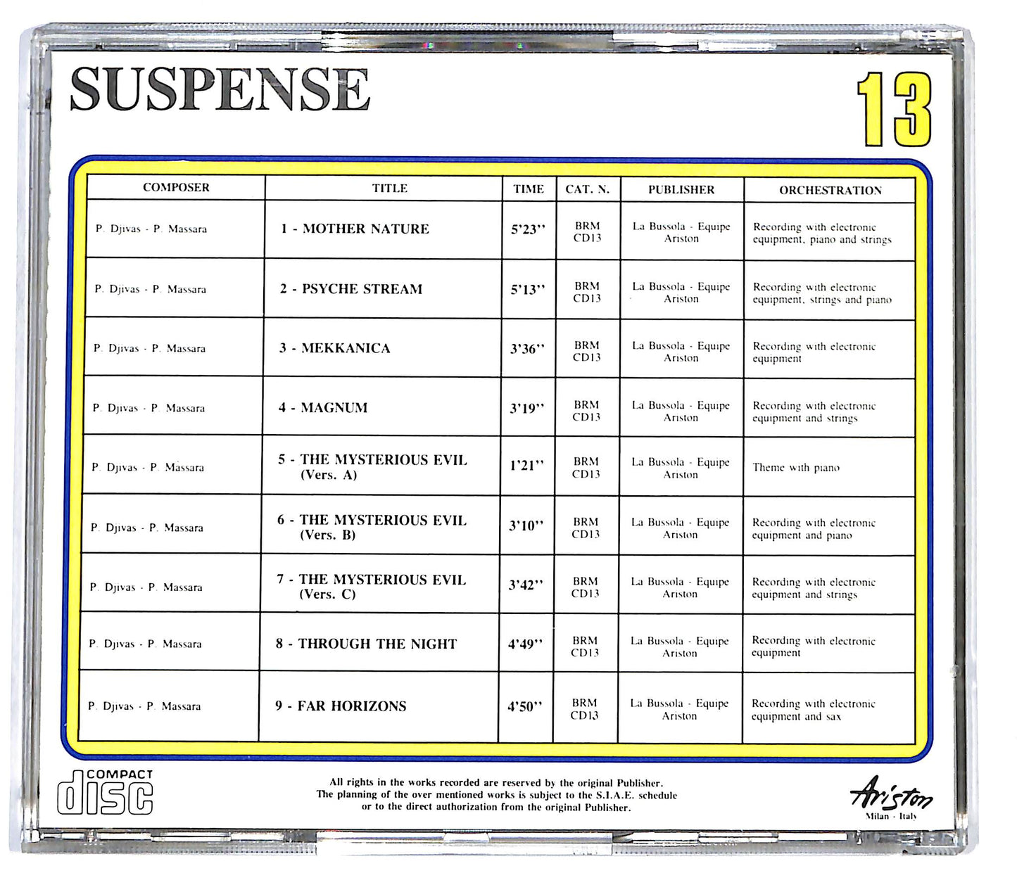 EBOND P. Djivas / P. Massara - Suspense CD CD128535