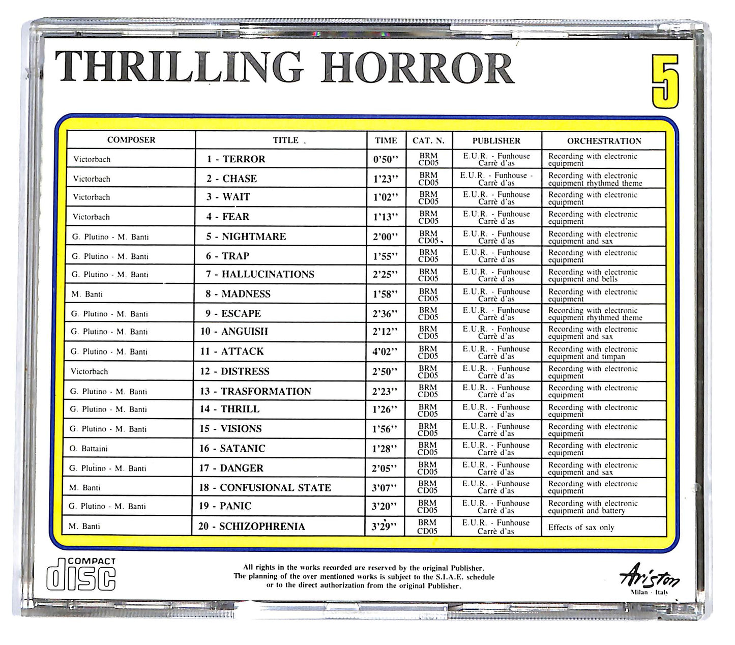 EBOND Various - Thrilling Horror CD CD128536