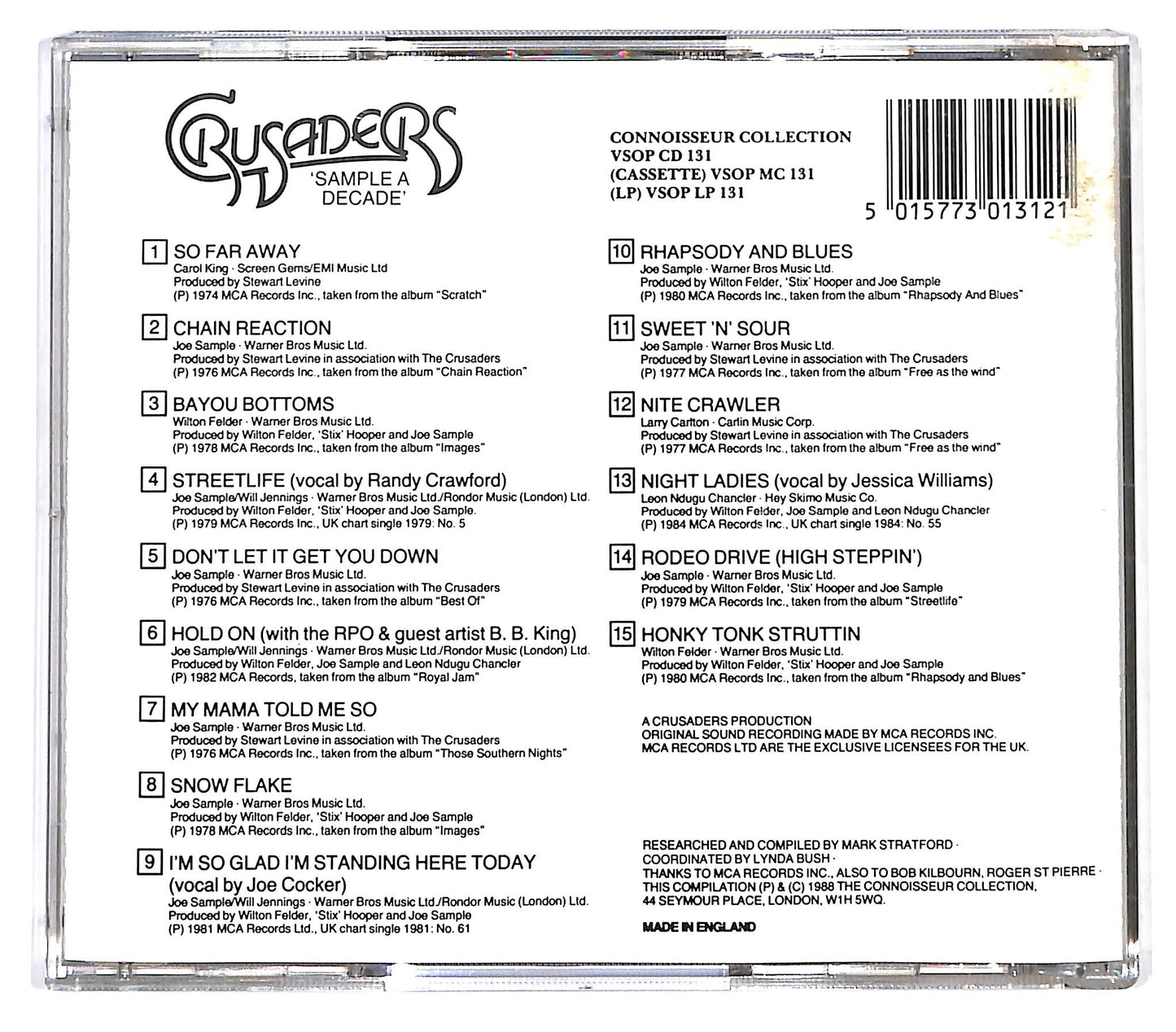 EBOND Crusaders - Sample A Decade CD CD129045