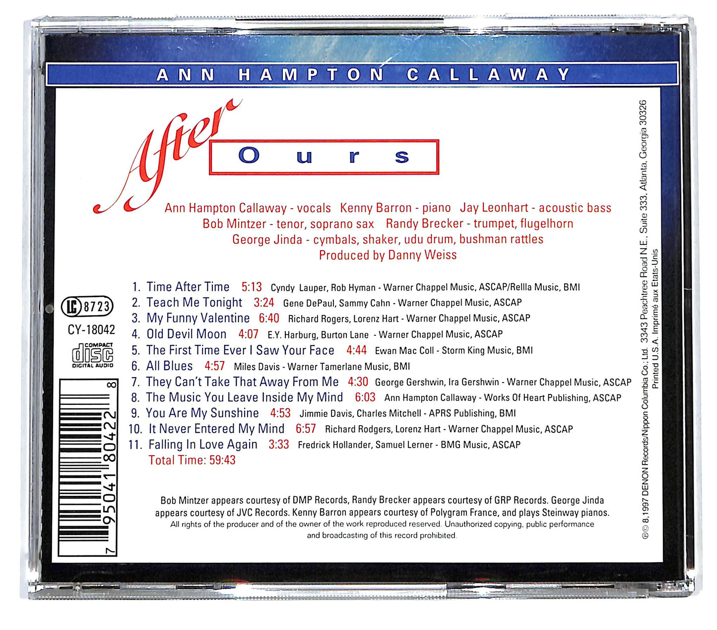 EBOND Ann Hampton Callaway - After Ours CD CD129252