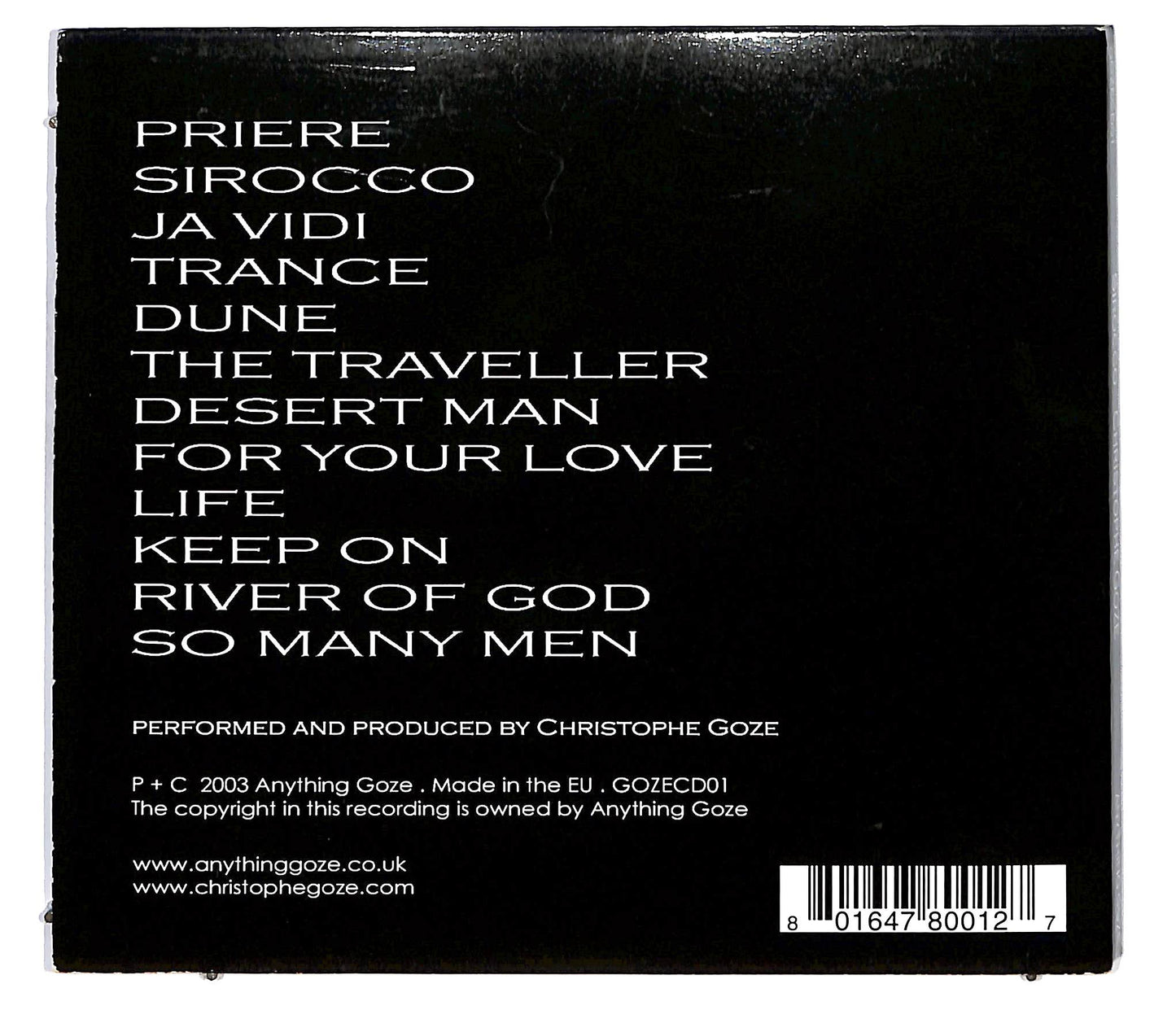 EBOND Christophe Goze - Sirocco DIGIPACK CD CD129449