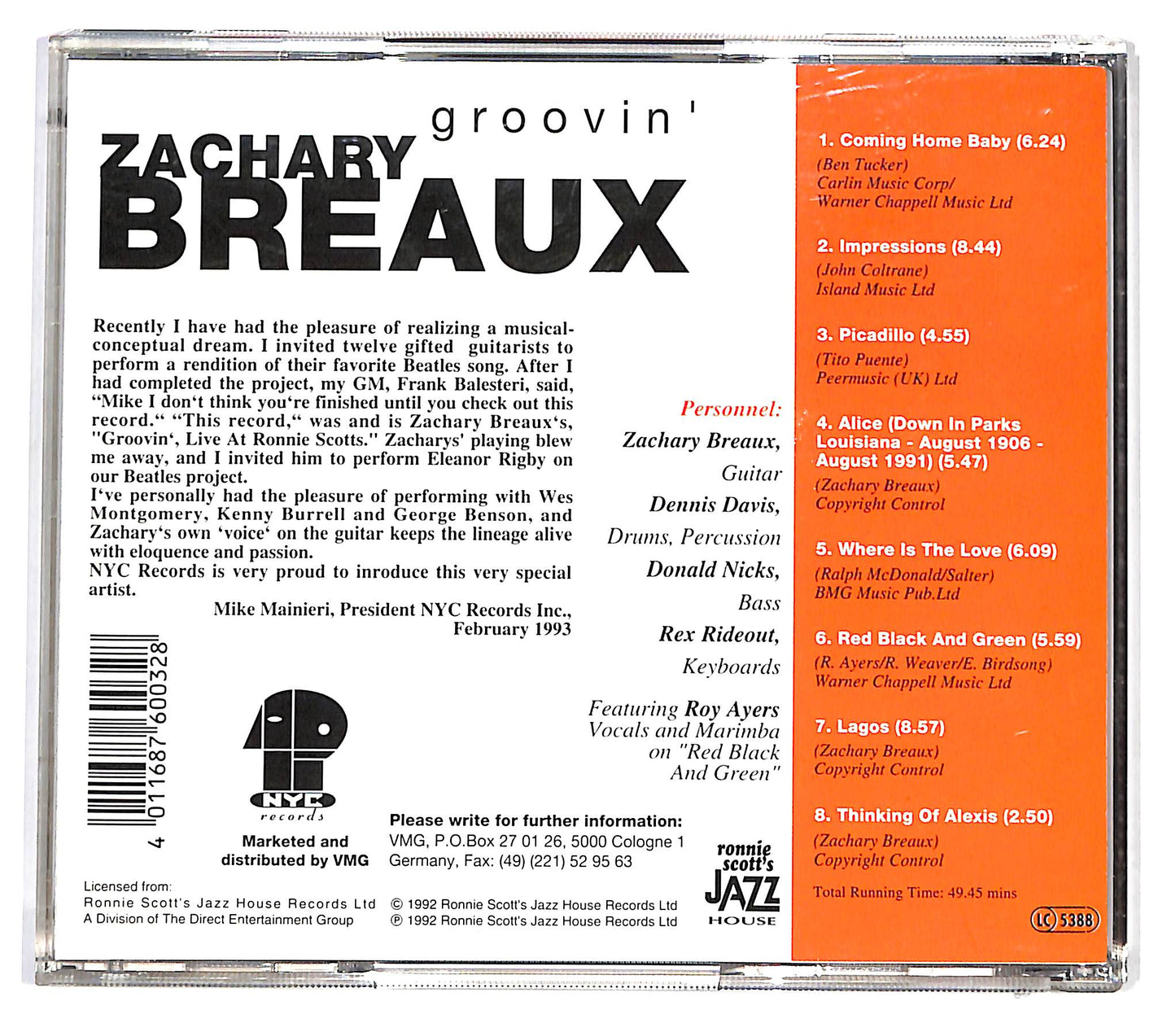 EBOND Zachary Breaux - Groovin' CD CD129726