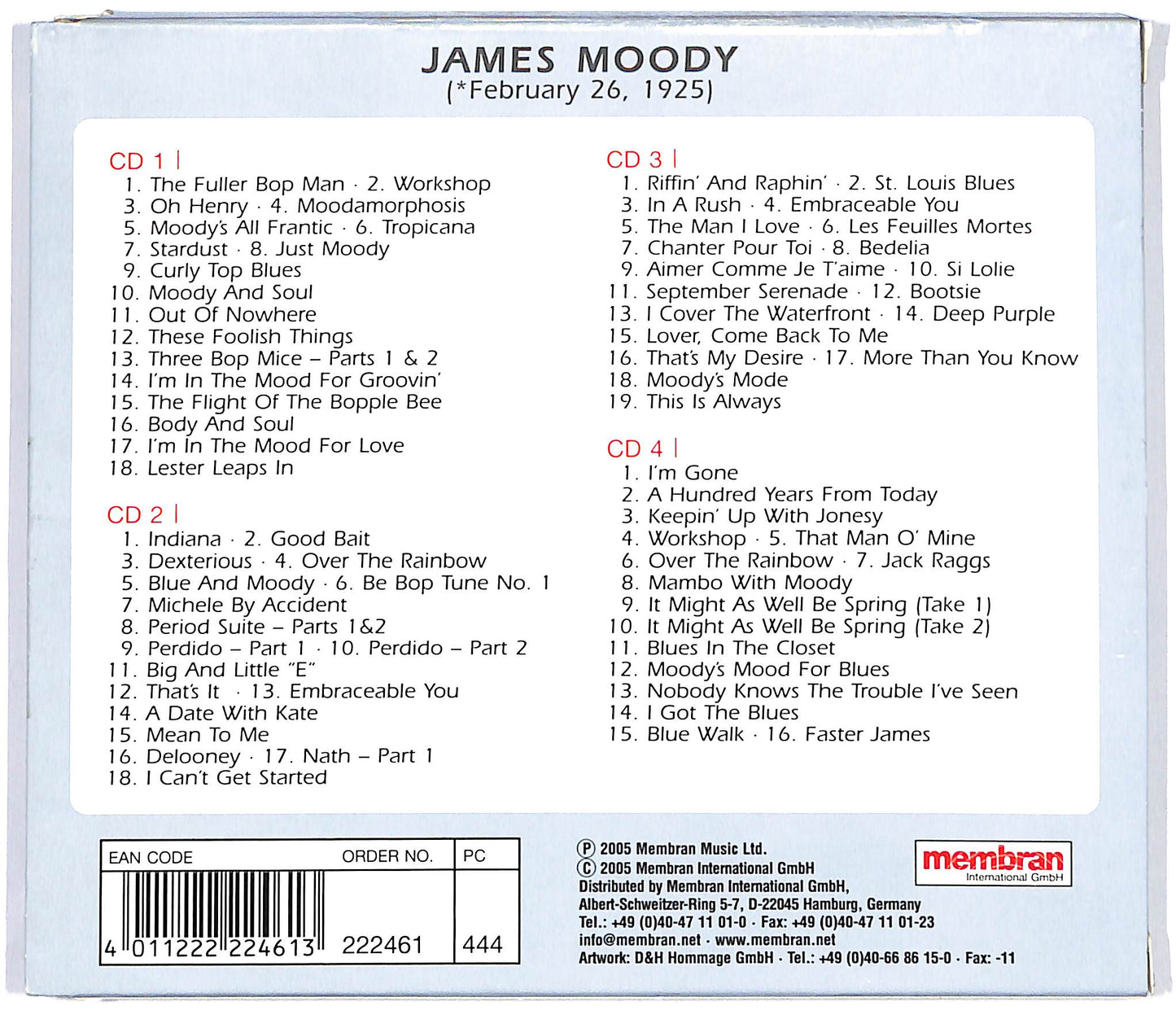 EBOND James Moody - Just Moody CD CD130448