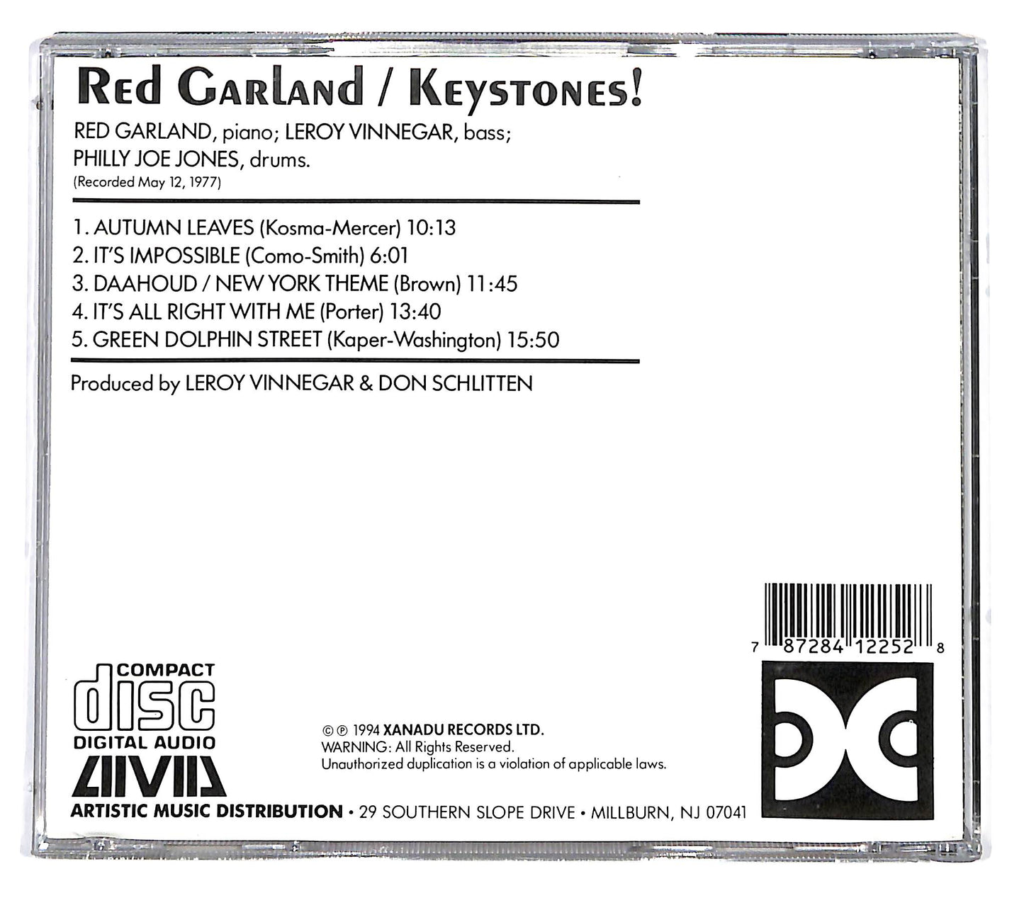 EBOND Red Garland - Keystones! CD CD130625