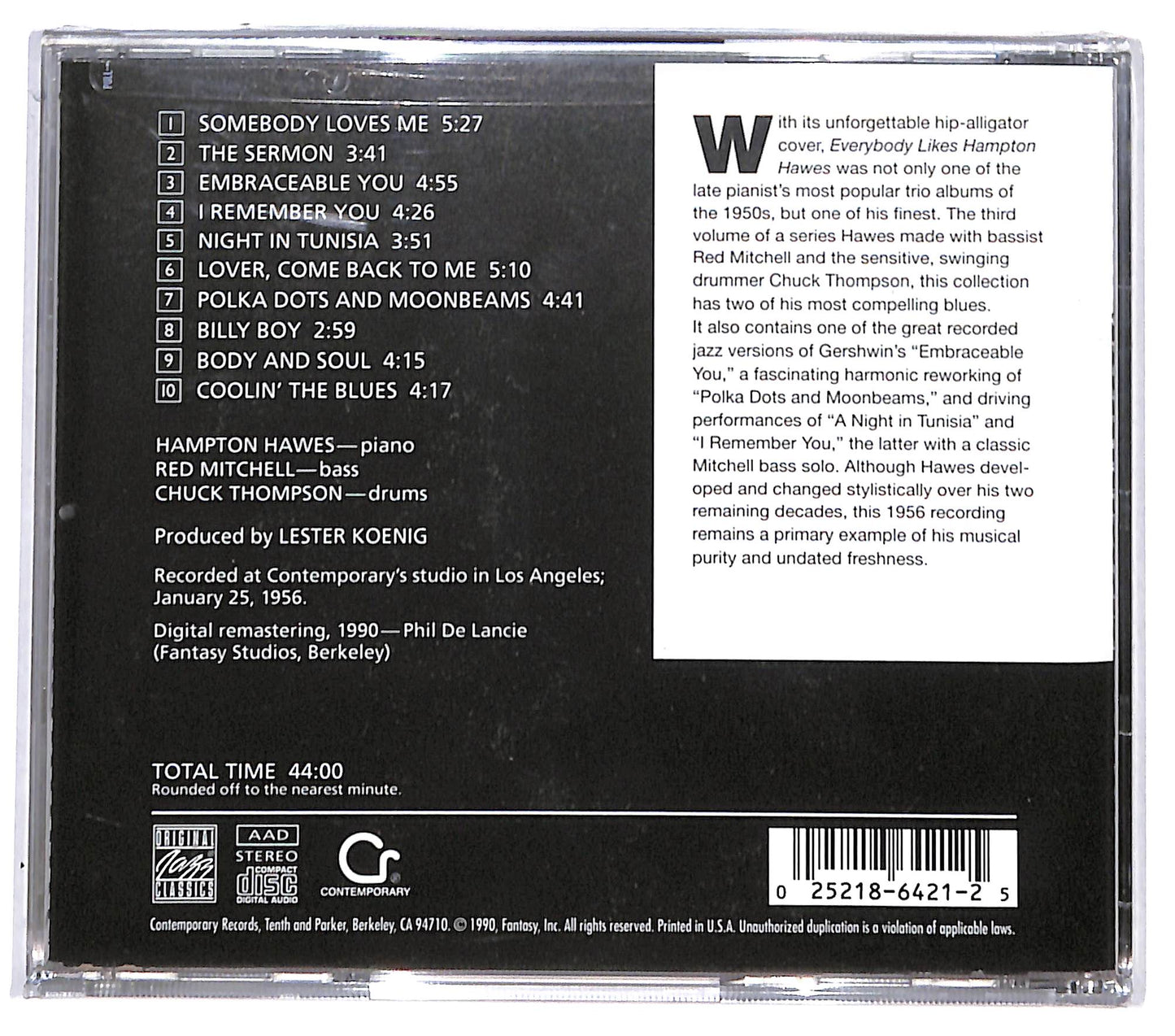 EBOND Hampton Hawes - Everybody Likes Hampton Hawes Vol. 3 The Trio CD CD130707
