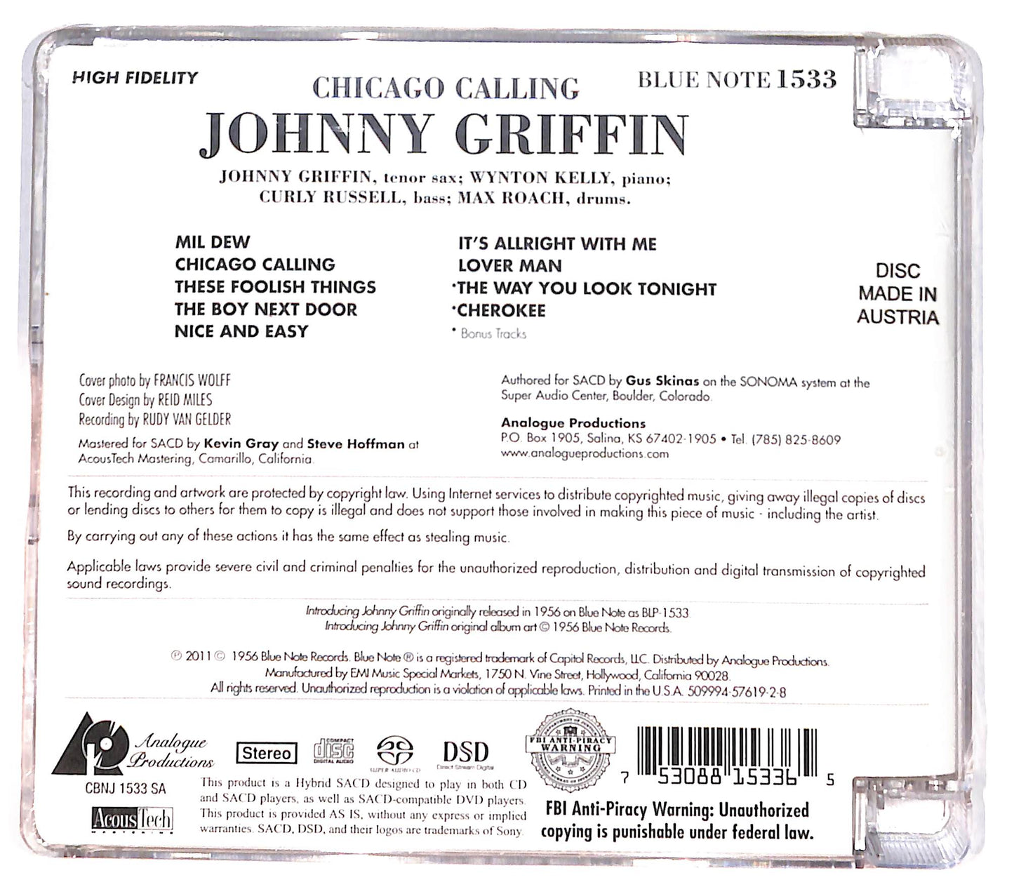 EBOND Johnny Griffin - Introducing Johnny Griffin CD CD130737