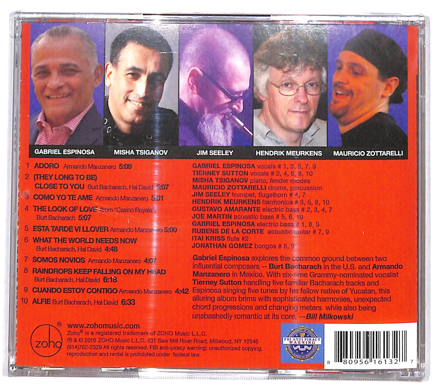 EBOND Gabriel Espinosa - Songs of Bacharach and Manzanero CD CD130751