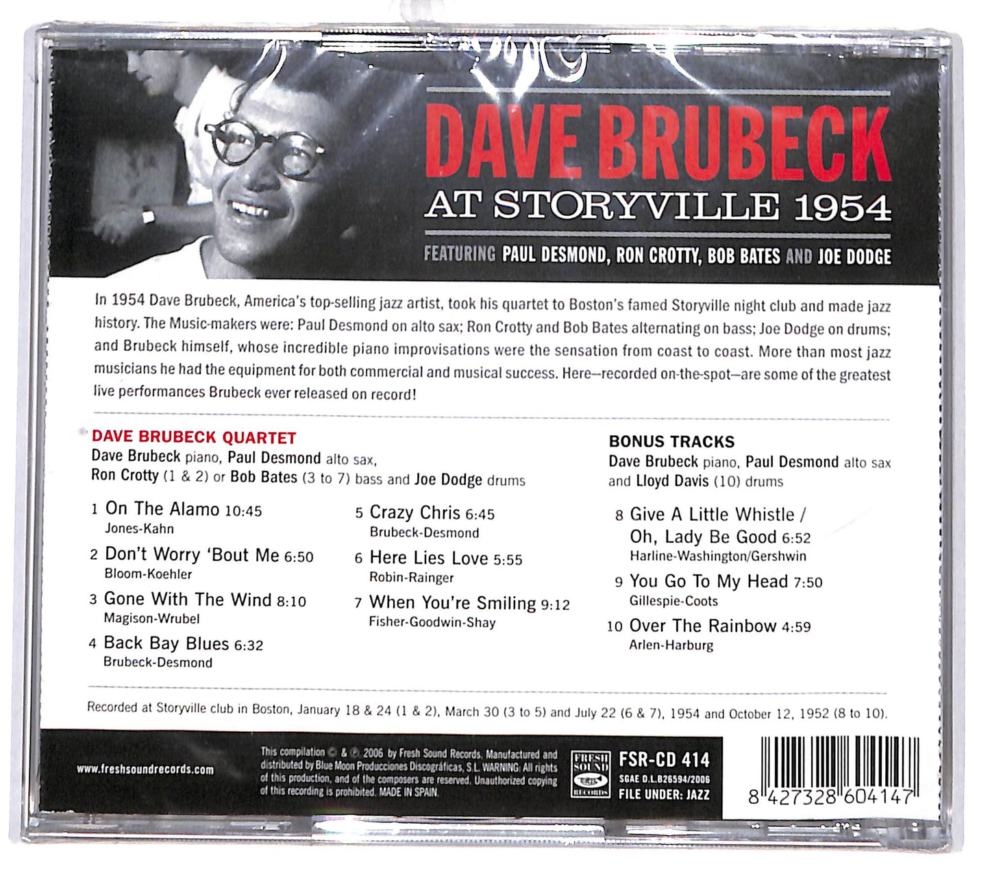 EBOND The Dave Brubeck Quartet - Dave Brubeck At Storyville: 1954 CD CD130803