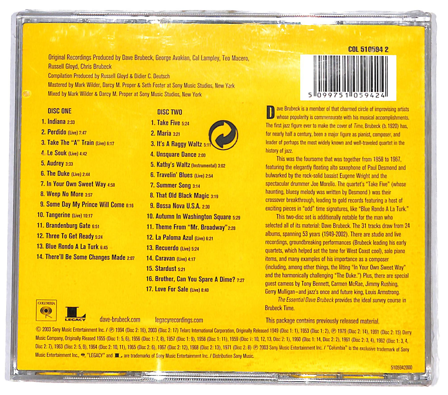 EBOND Dave Brubeck - The Essential Dave Brubeck CD CD130817