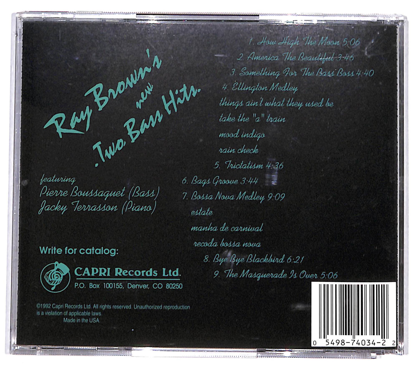 EBOND Ray Brown Feat Boussaguet - Ray Brown's New Two Bass Hits CD CD130908