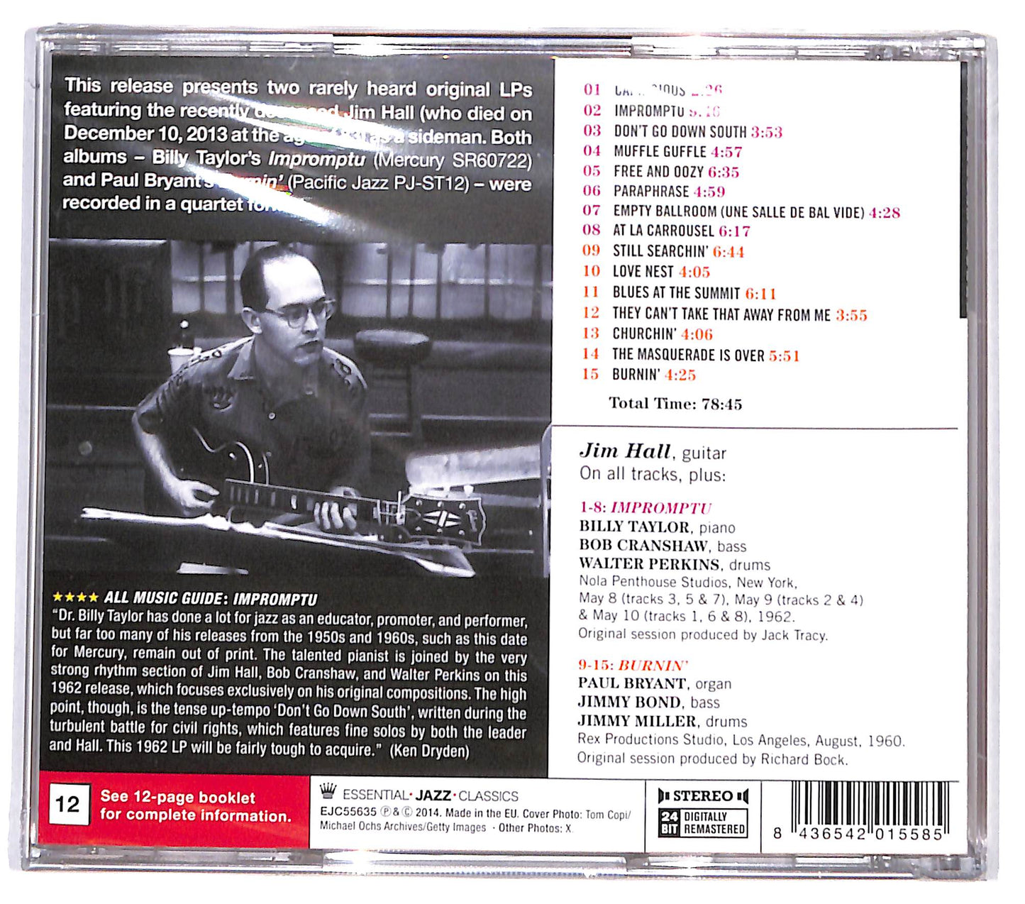 EBOND Jim Hall - Classic Quartets with Billy Taylor & Paul Bryant CD CD130923