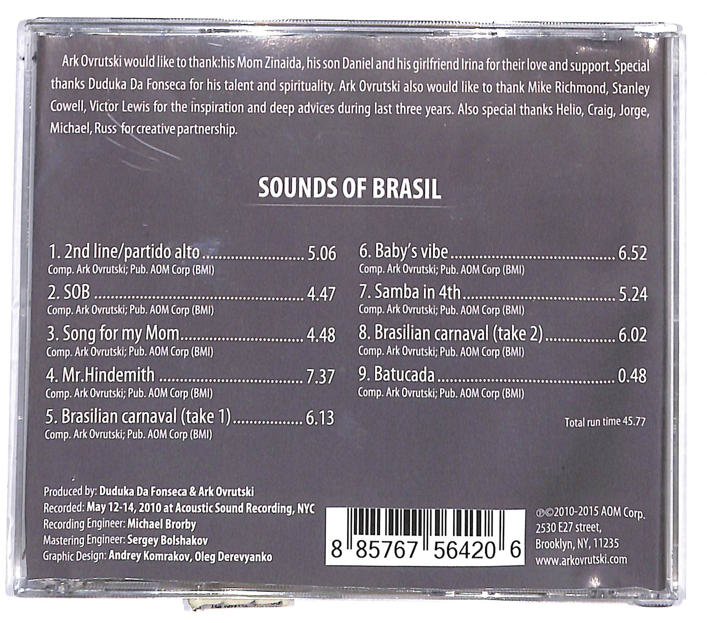 EBOND Ark Ovrutski Quintet - Sounds of Brasil CD CD130929