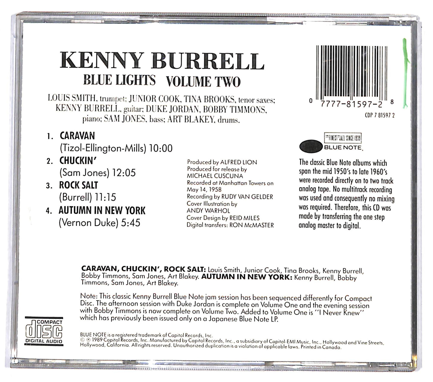 EBOND Kenny Burrell - Blue Lights, Volume 2 CD CD130953