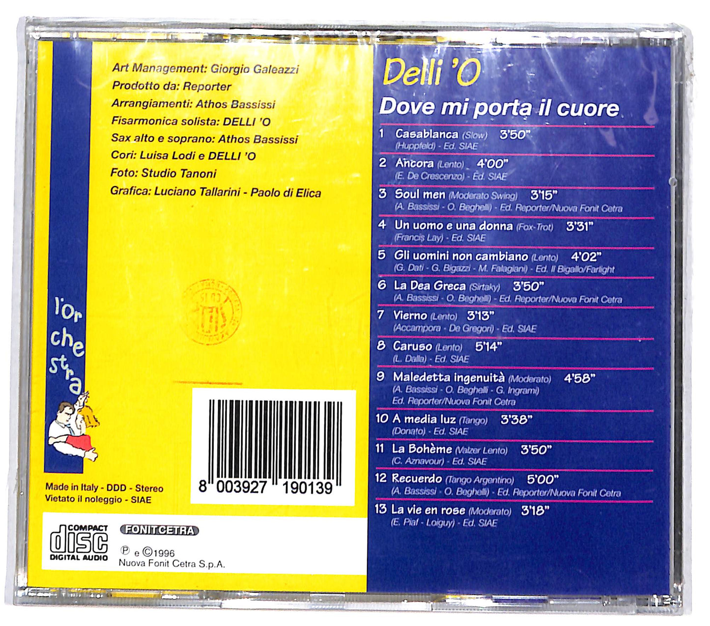 EBOND L'orchestra Delli 'O - Dove Mi Porta Il Cuore CD CD131239