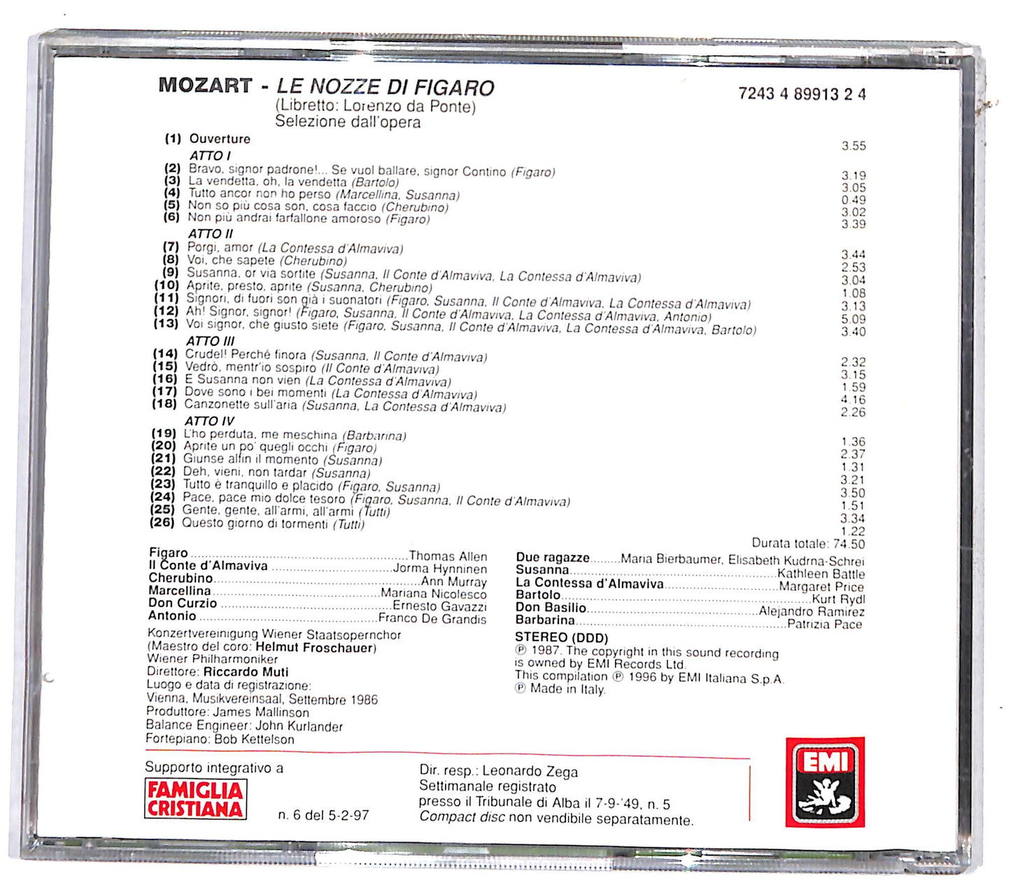 EBOND Mozart - Le Nozze Di Figaro (Le Pagine Piu Belle) EDITORIALE CD CD131316
