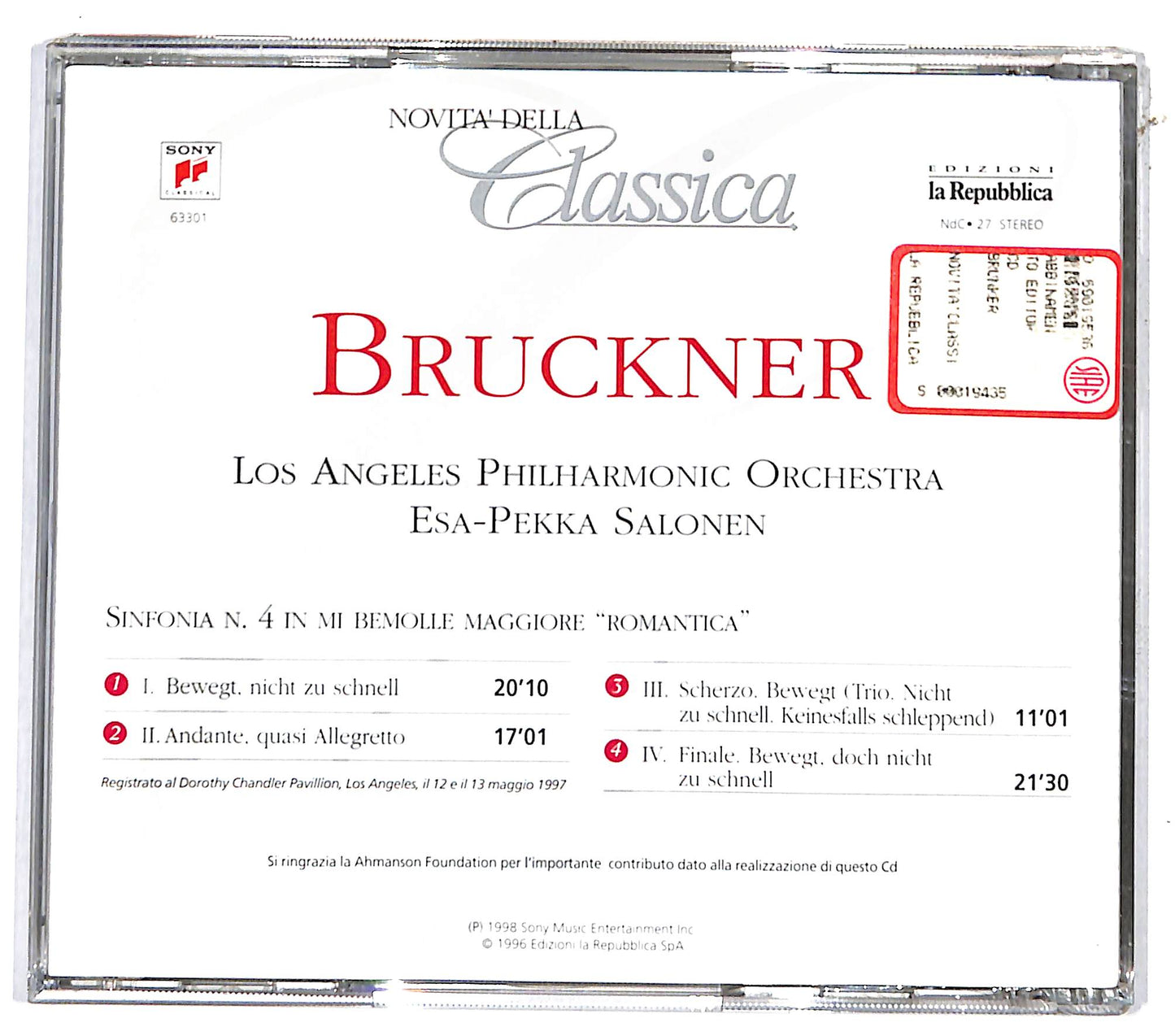 EBOND Bruckner - Sinfonia N. 4 In Mi Bemolle Maggiore Romantica CD CD131317