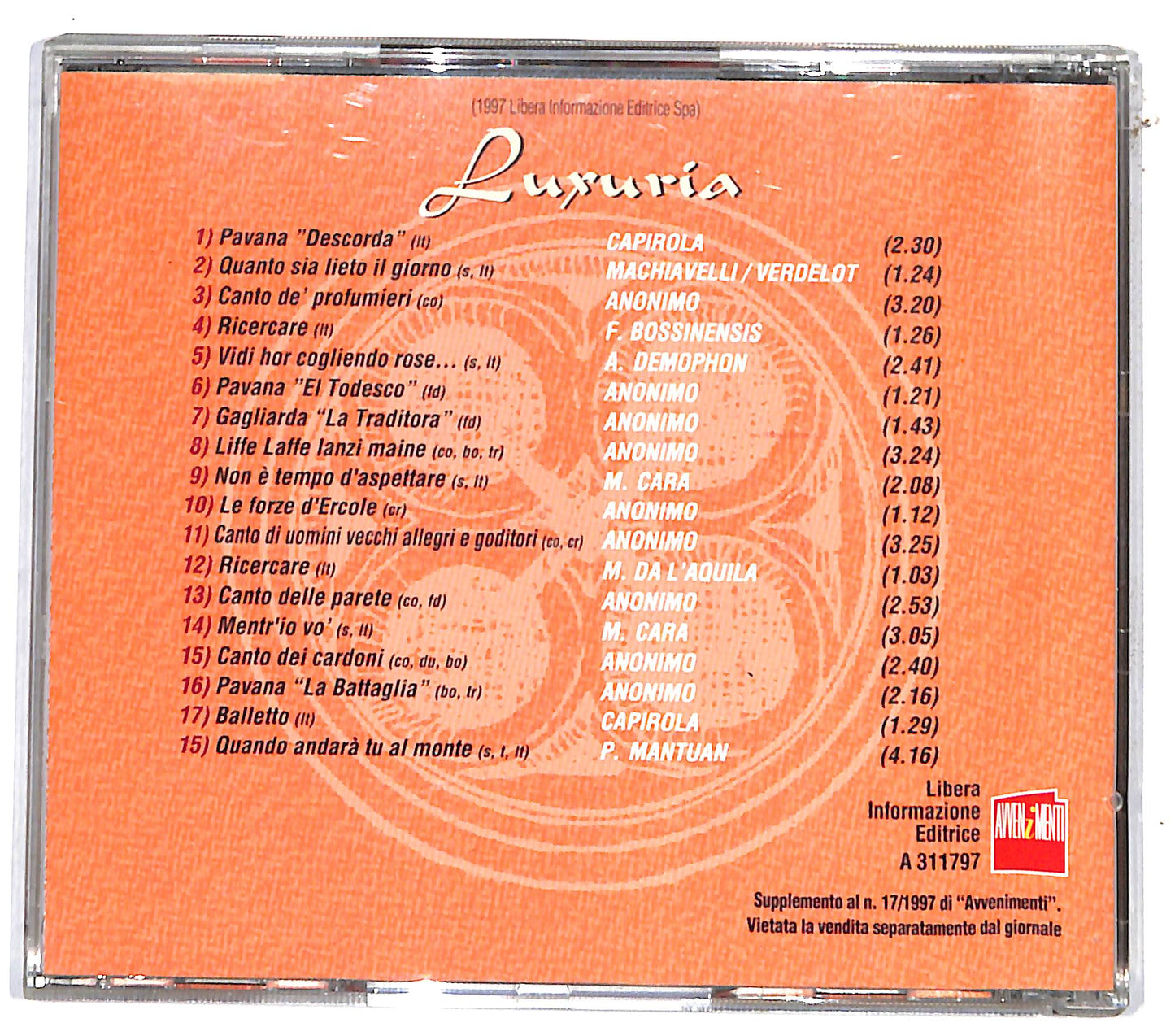 EBOND Florilegium Musicae Armonia Antiqua - Luxuria CD CD131331