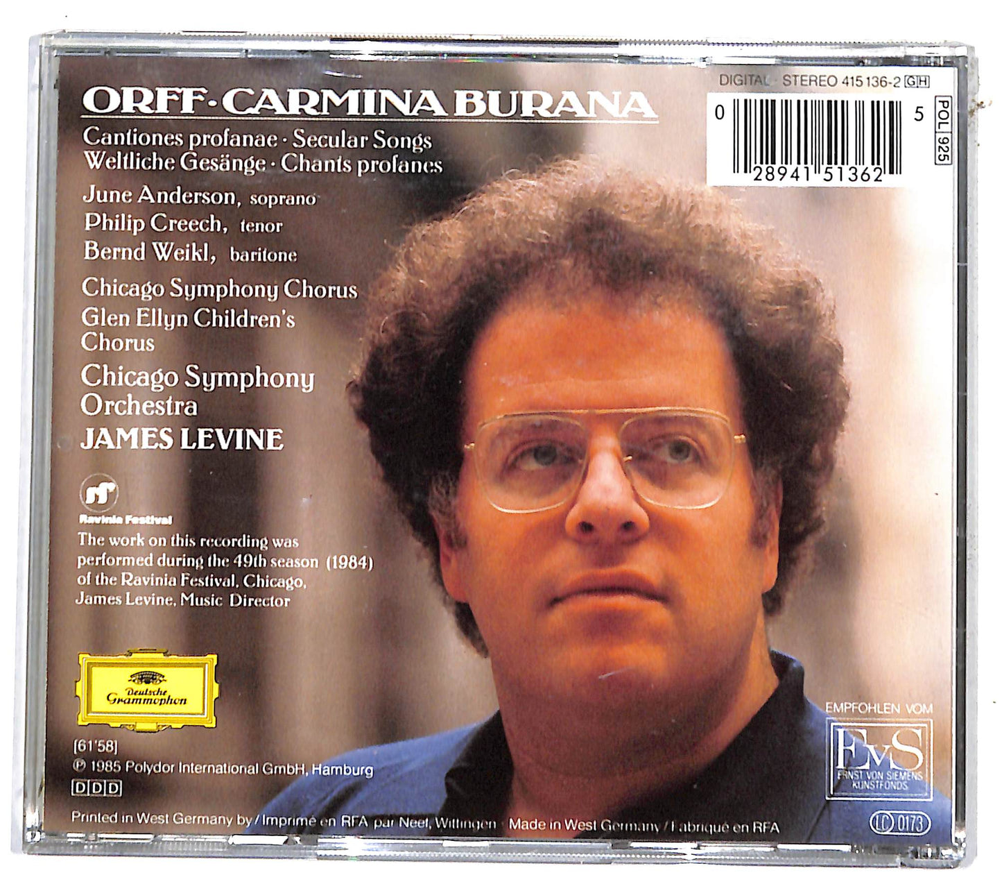 EBOND Orff - Carmina Burana - Chicago Symphony Orchestra CD CD131334