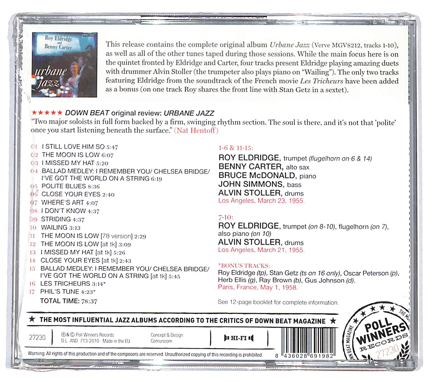 EBOND Roy Eldridge & Benny Carter - Urbane Jazz CD CD131352