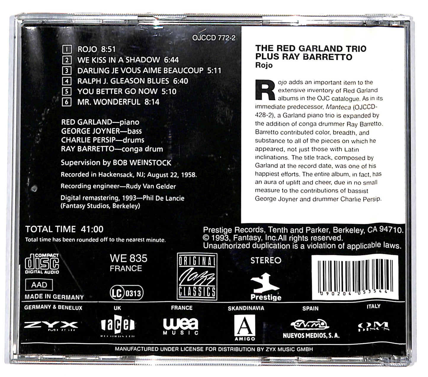 EBOND The Red Garland Trio plus Ray Barretto - Rojo CD CD131357