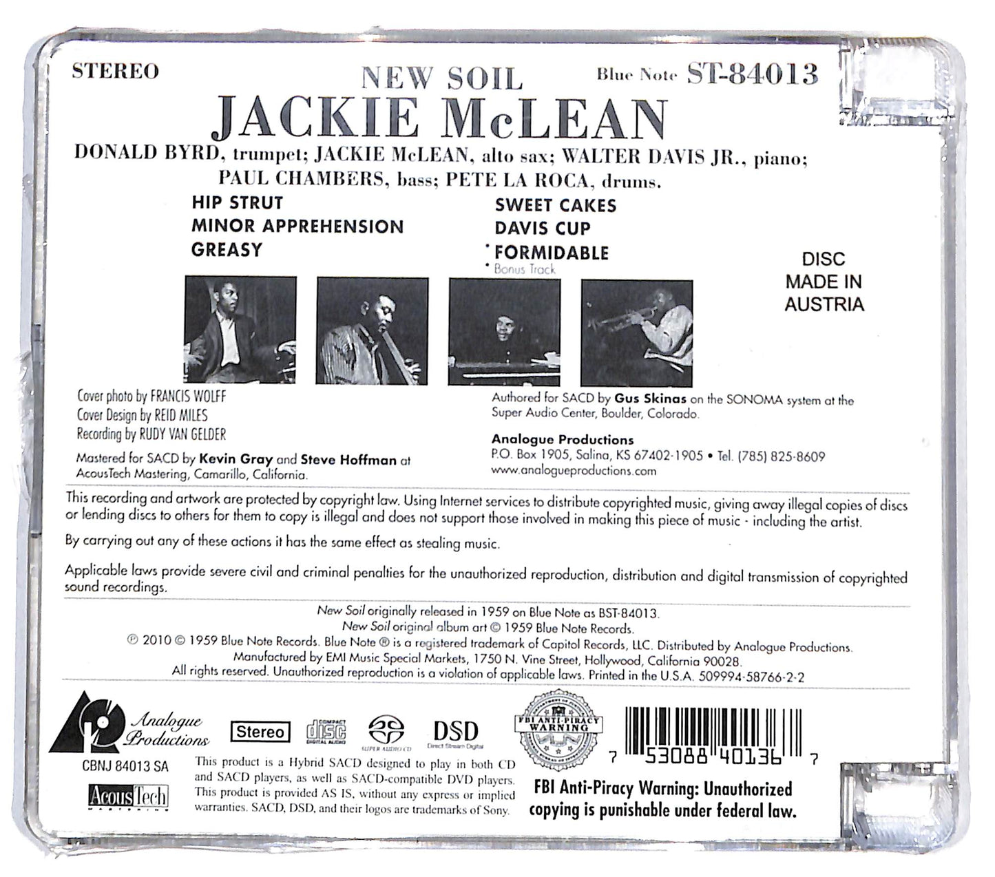 EBOND Jackie McLean - New Soil SJB CD CD131442