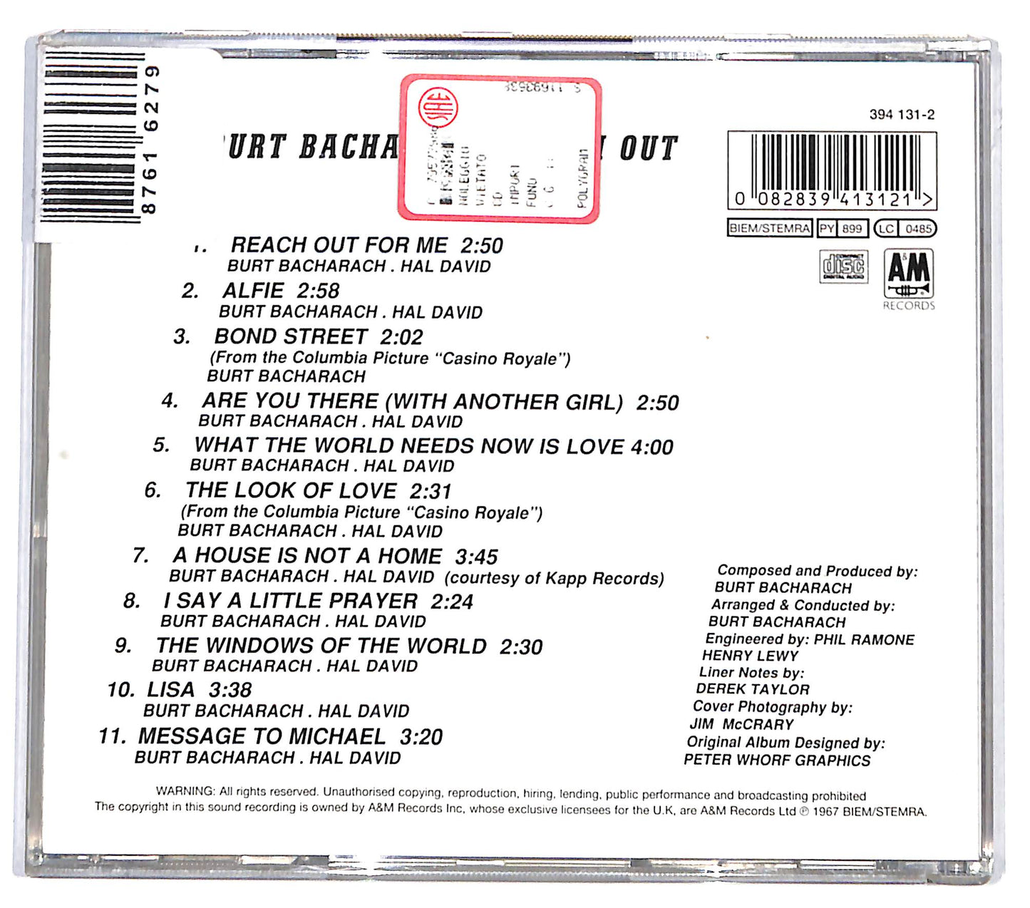 EBOND Burt Bacharach - Reach Out CD CD131447