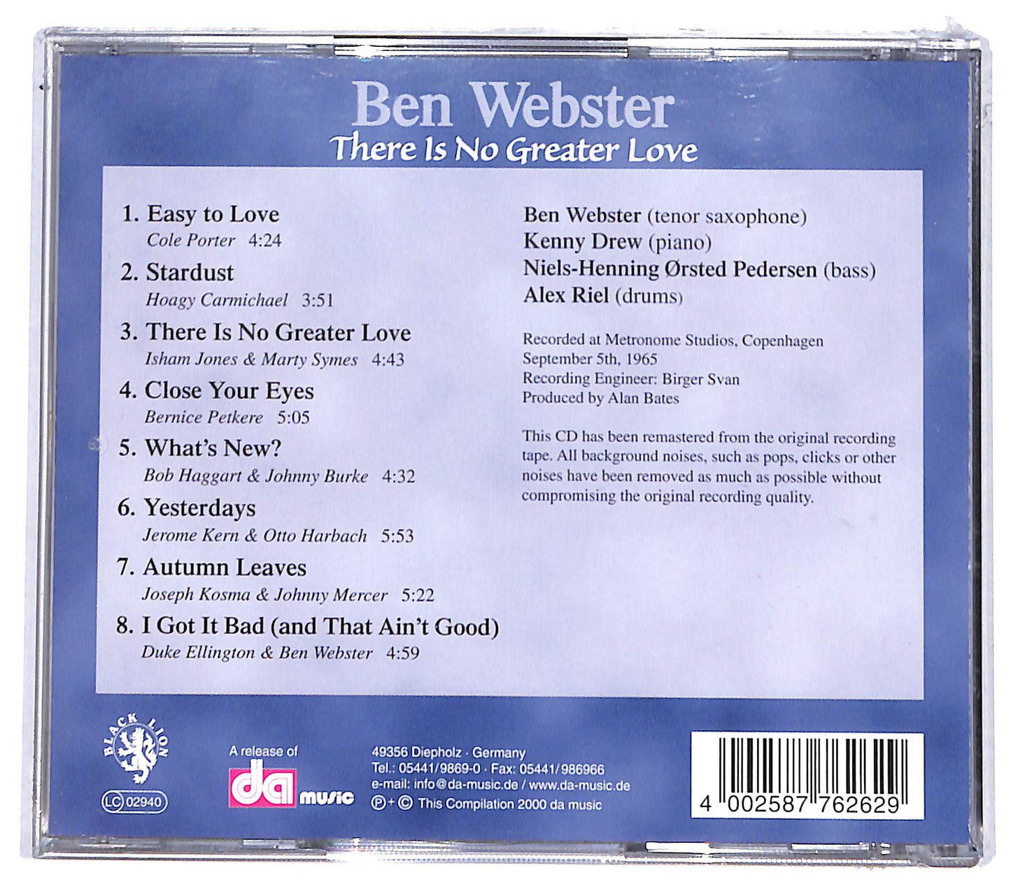 EBOND Ben Webster - There Is No Greater Love CD CD131532