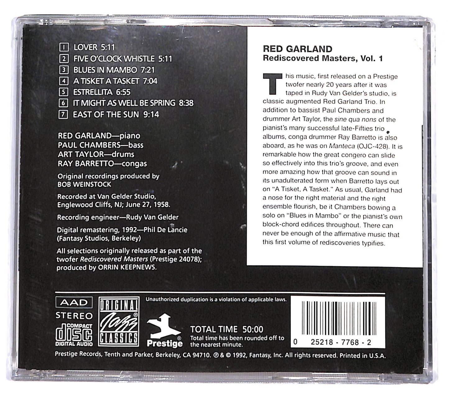 EBOND Red Garland - Rediscovered Masters Vol. 1 CD CD131555