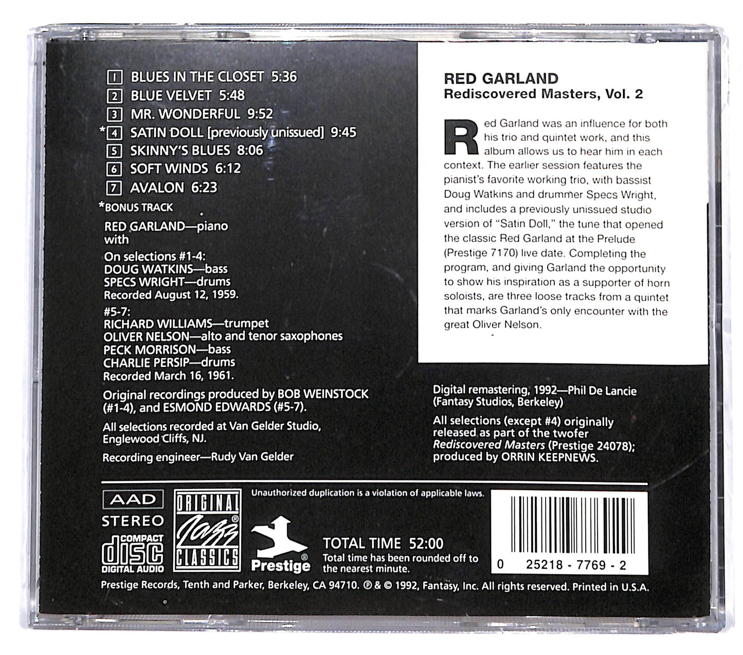 EBOND Red Garland - Rediscovered Masters Volume 2 CD CD131563
