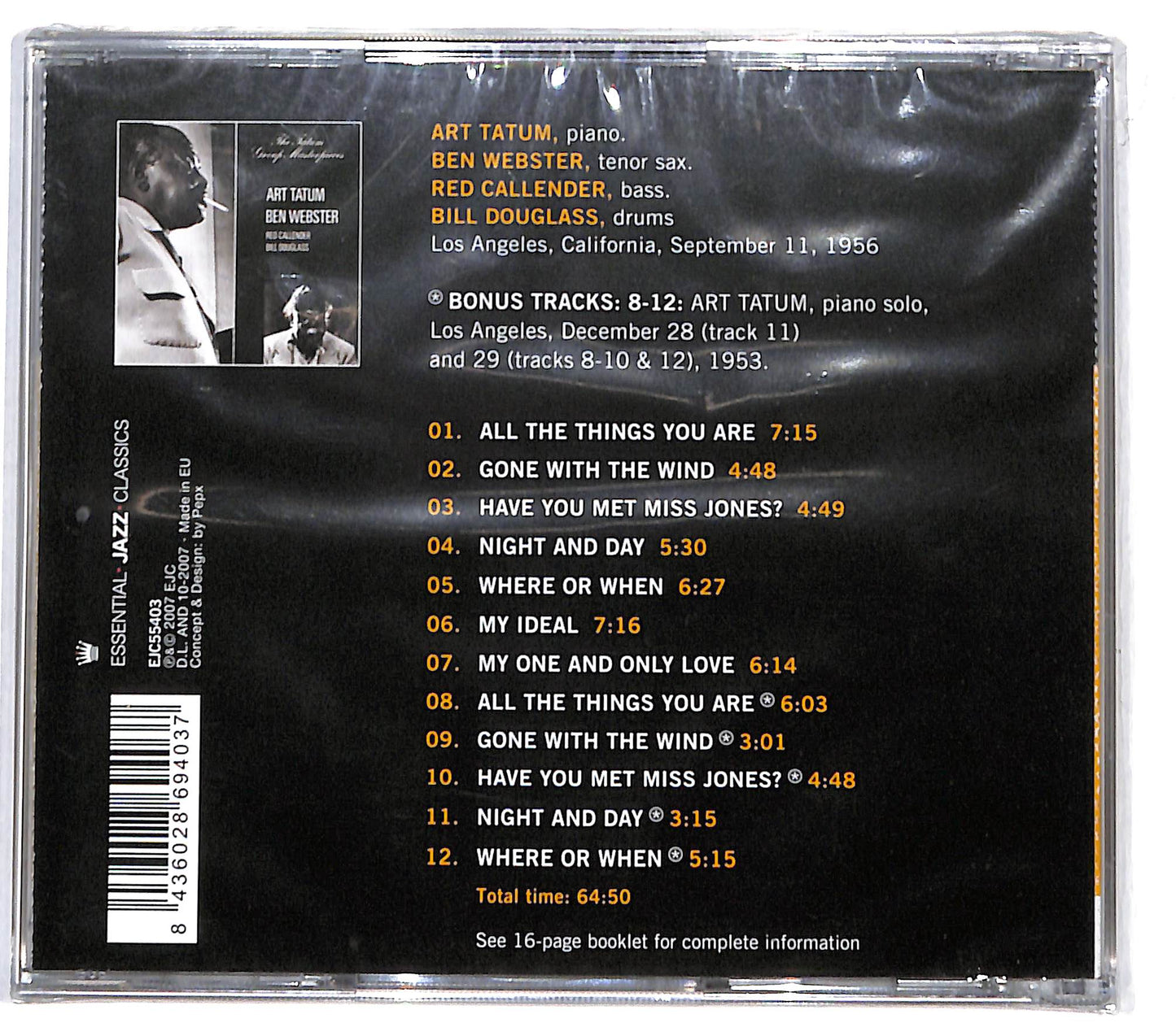 EBOND Art Tatum , Ben Webster - The Album CD CD131607