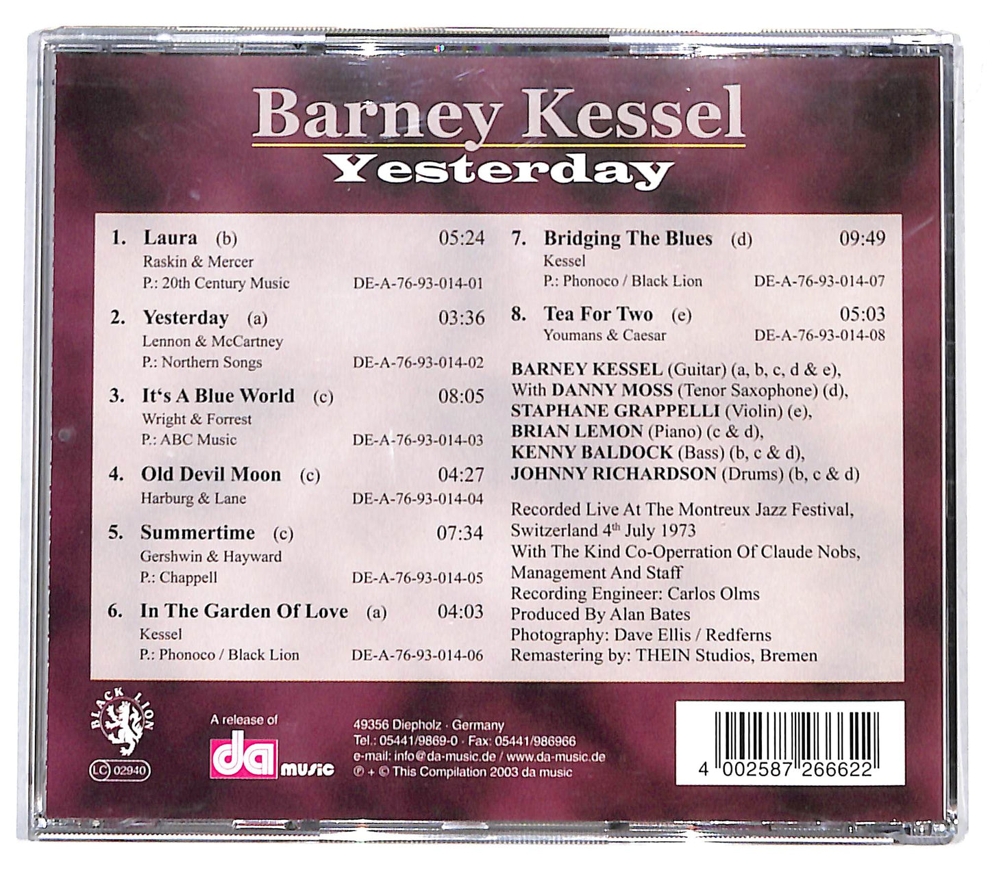 EBOND Barney Kessel - Yesterday CD CD131610