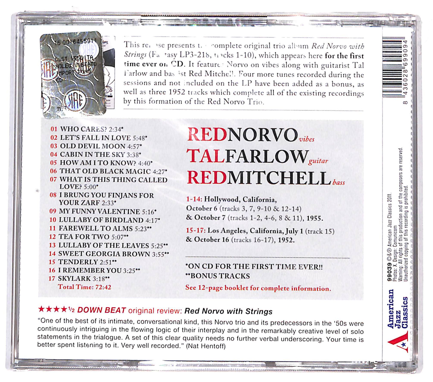 EBOND Red Norvo Trio - Complete Recordings CD CD131615