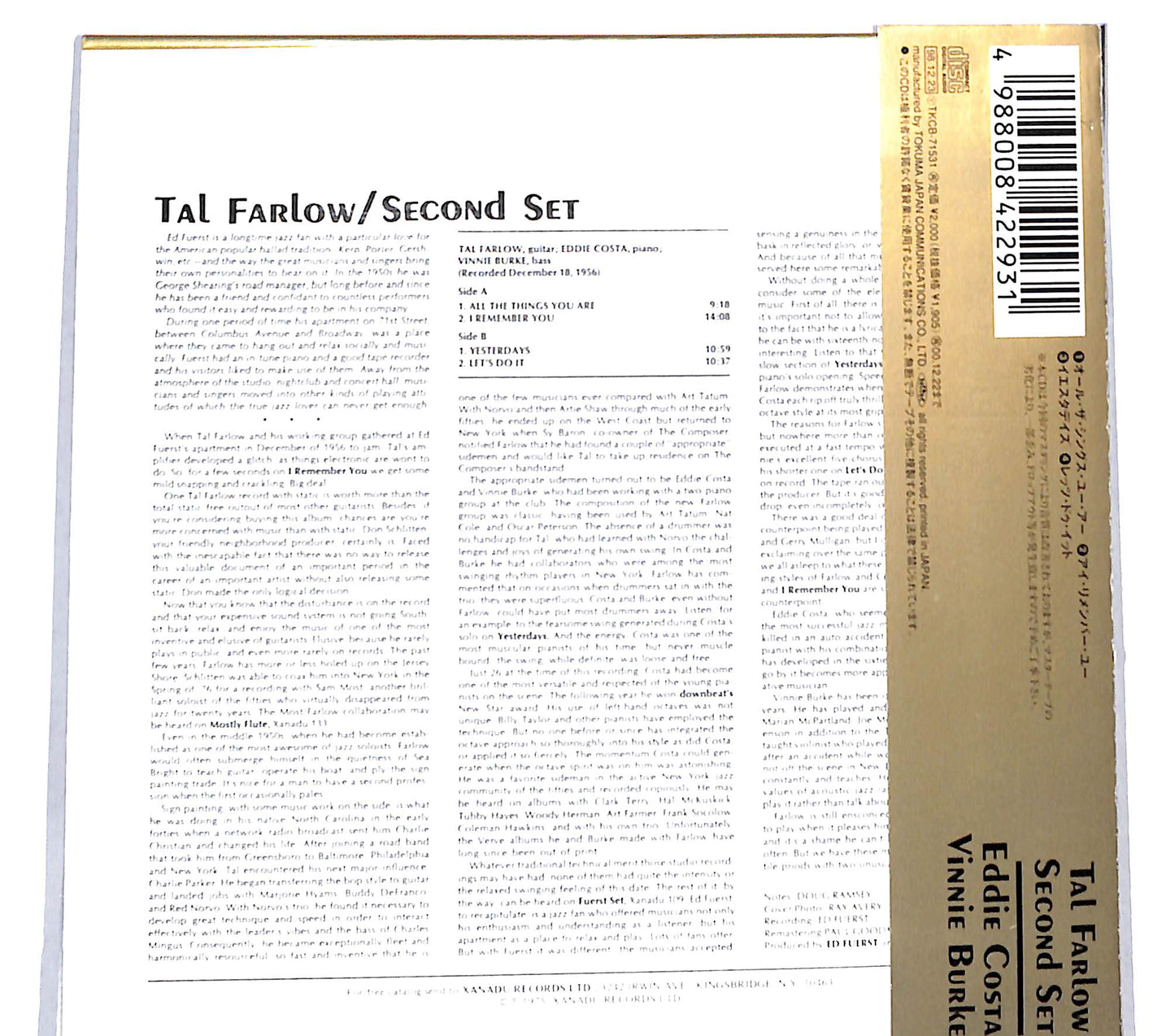 EBOND Tal Farlow - Second Set CD CD131618