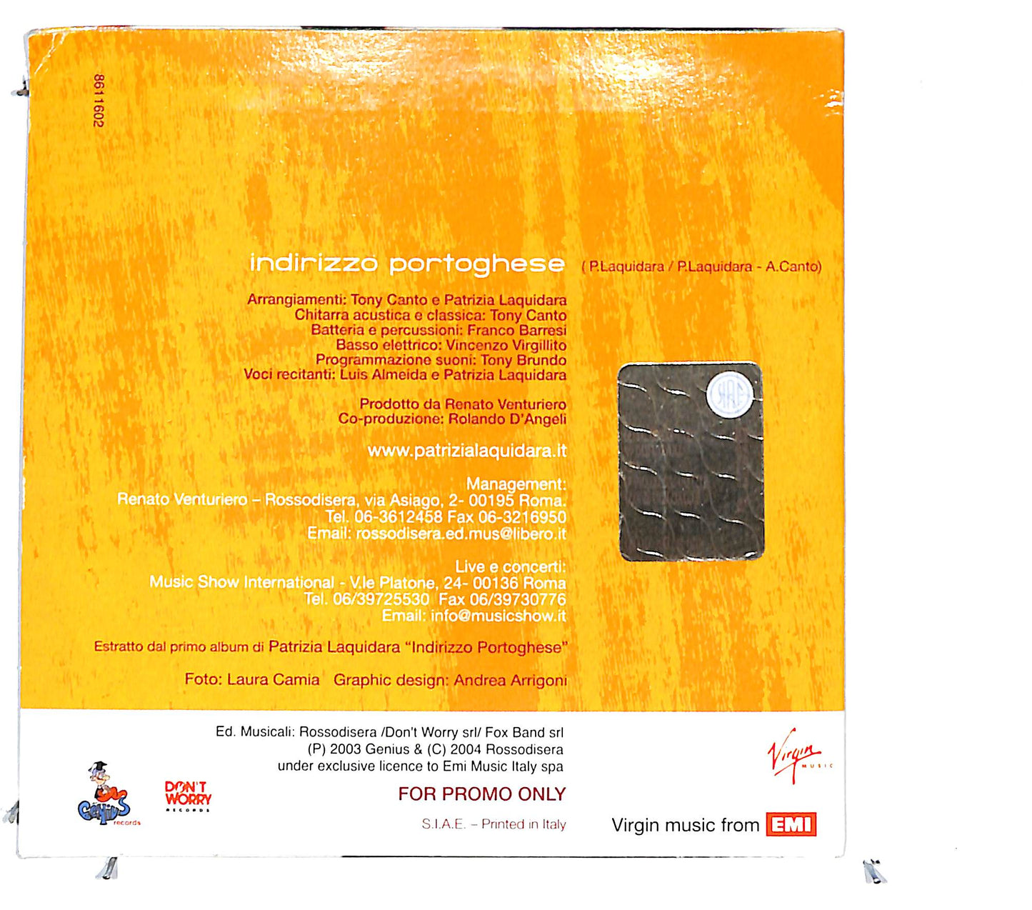 EBOND Patrizia Laquidara - Indirizzo Portoghese CD CD131746