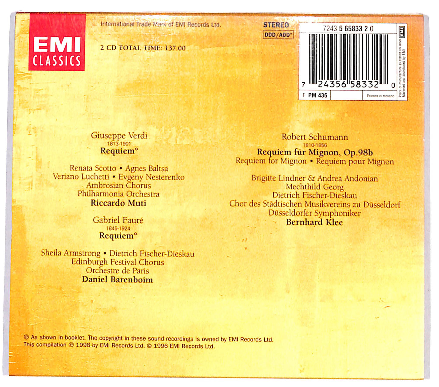 EBOND Verdi - Schumann - Requiem CD CD131777