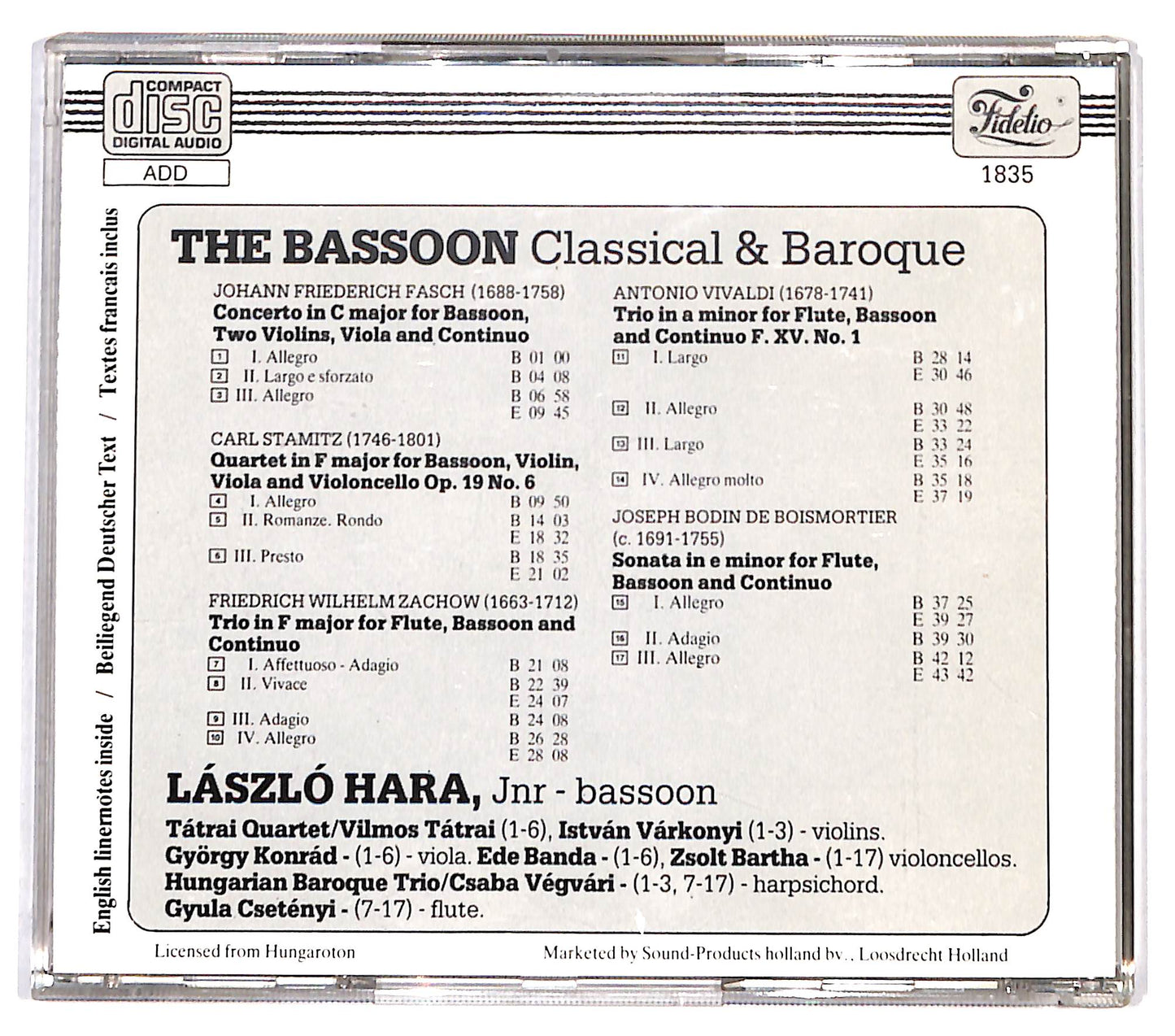 EBOND The Bassoon - CLassical & Baroque CD CD131779