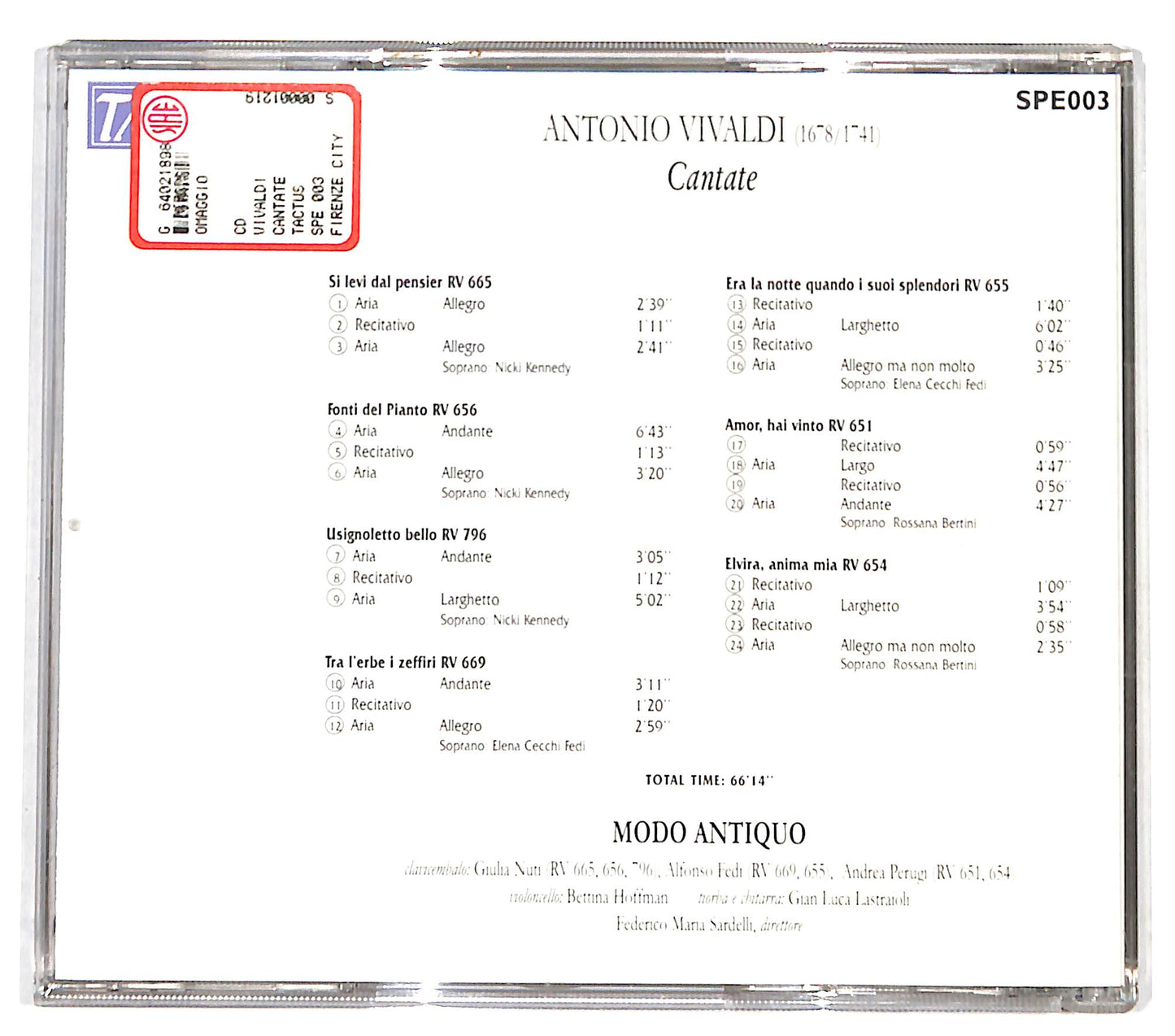 EBOND Antonio Vivaldi - Cantate CD CD131801