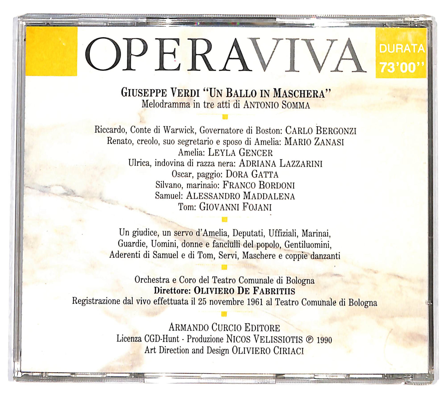 EBOND Verdi - Un Ballo in Maschera - Opera Viva CD CD131847