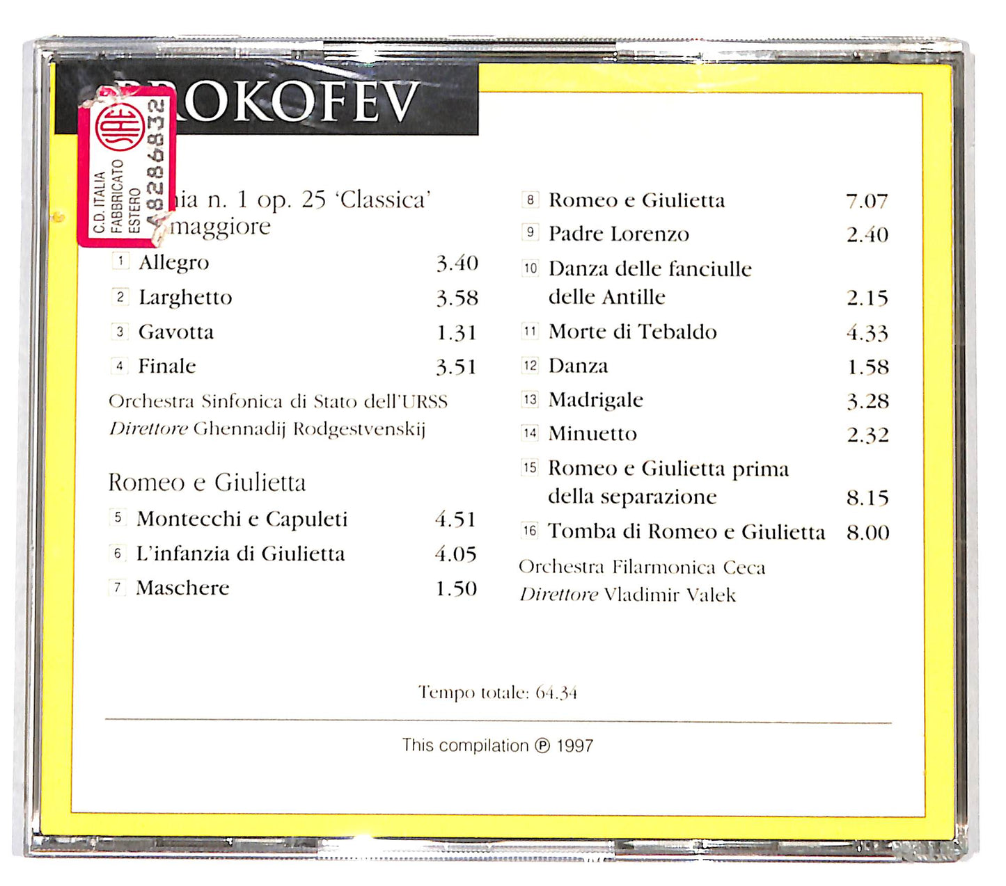 EBOND Prokofev - Sinfonia n.1 op.25 classica Romeo e Giulietta CD CD131854