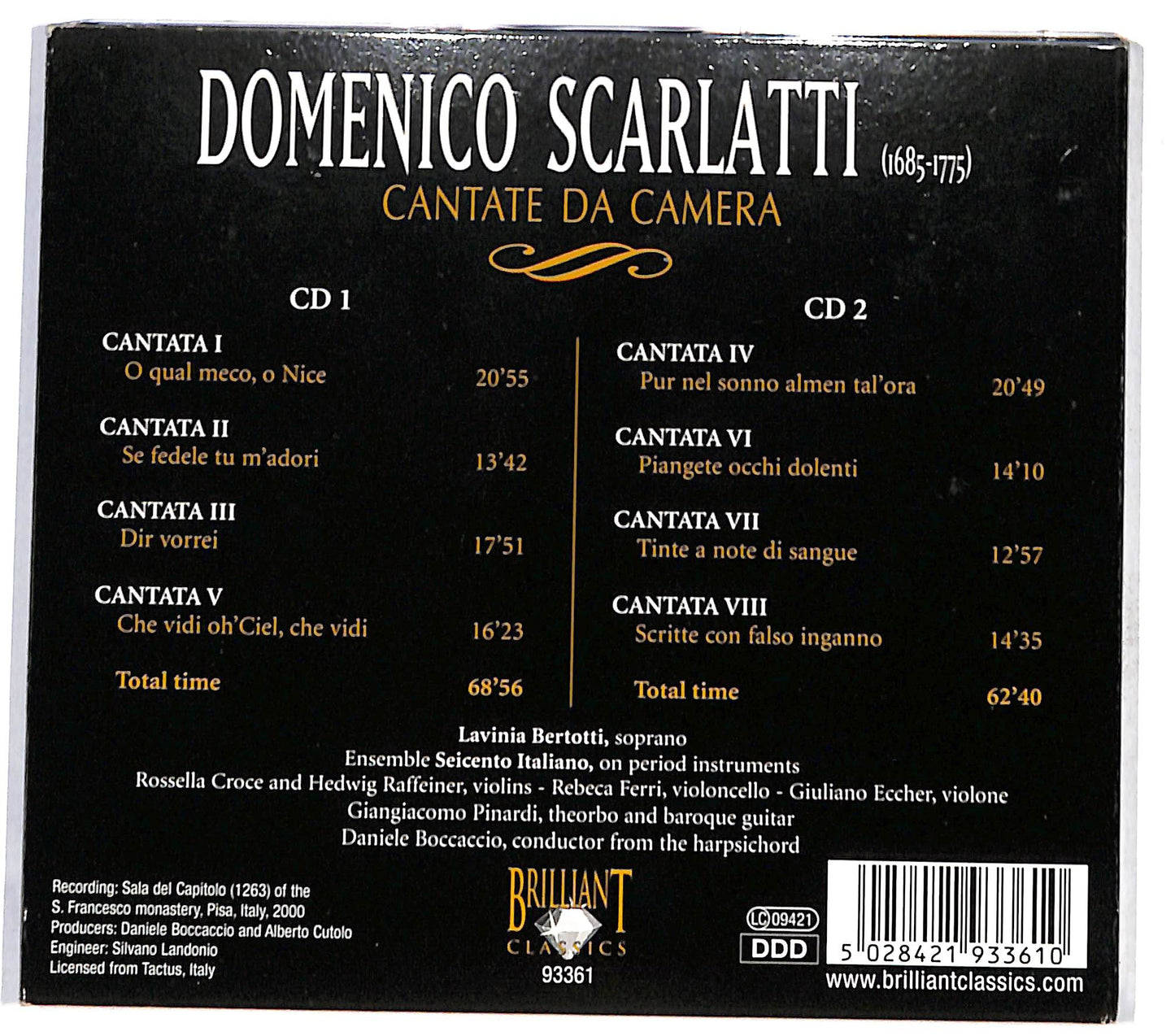 EBOND Domenico Scarlatti - Cantate Da Camera DIGIPACK CD CD131905