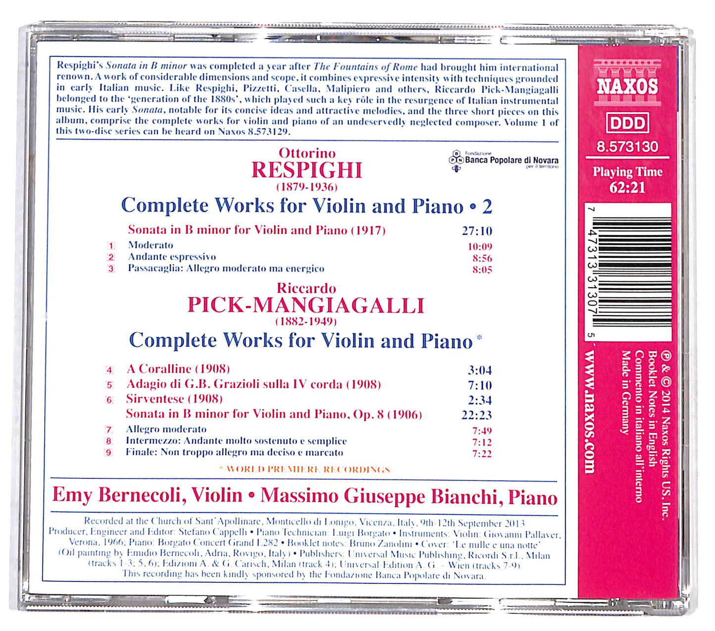 EBOND Respighi - Complete Works For Violin And Piano Vol. 2 CD CD131906