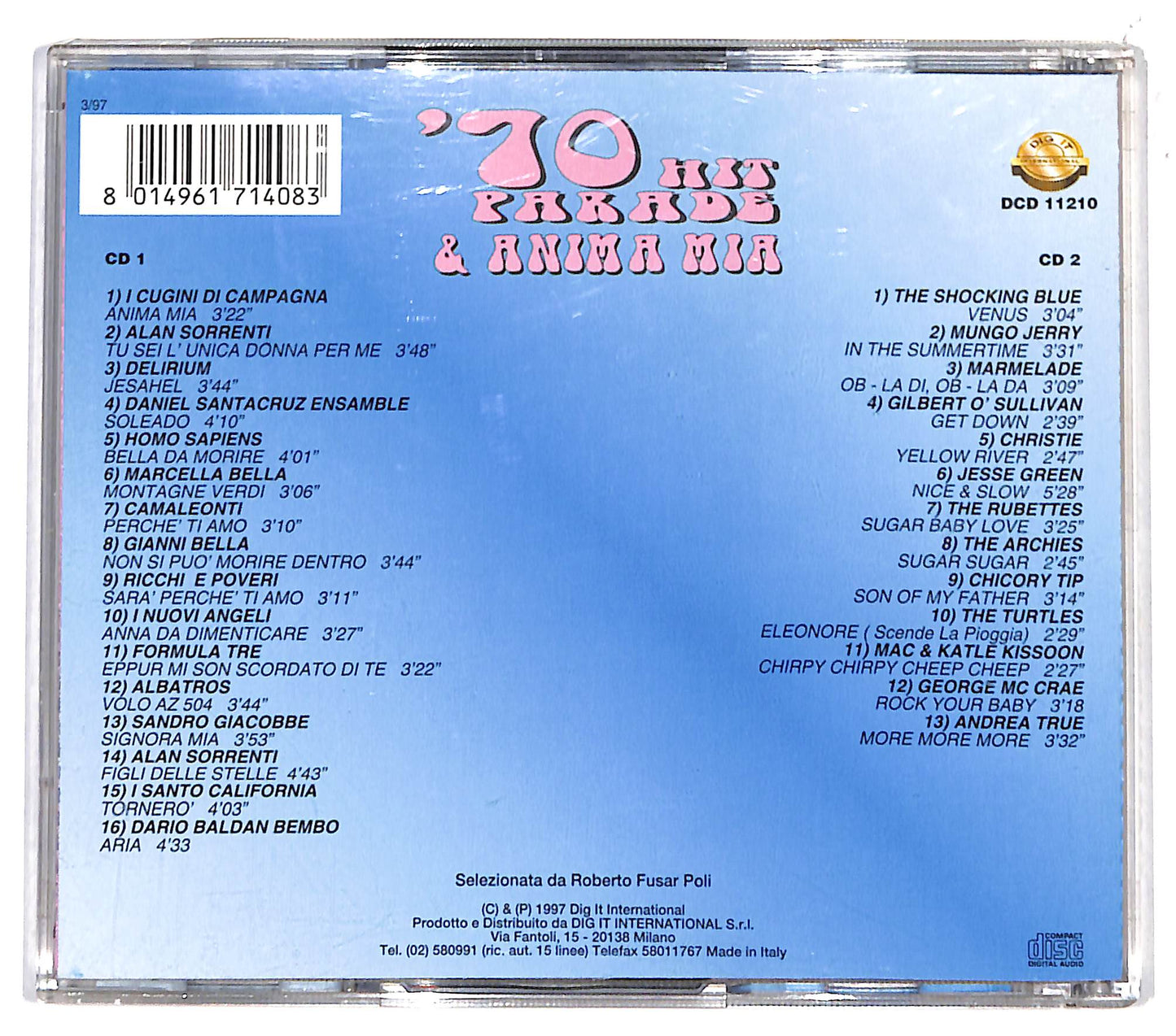 EBOND Various - '70 Hit Parade & Anima Mia CD CD132025