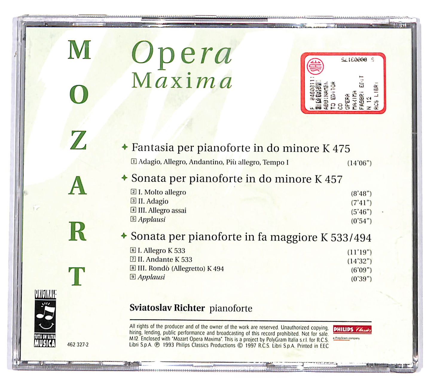 EBOND Mozart - Fantasia k 475 k 457 - Opera Maxima CD CD132149