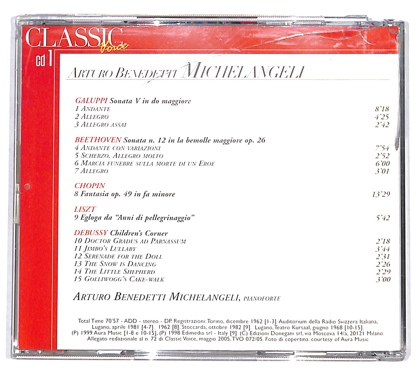 EBOND Michelangeli - Galuppi Beethoven Chopin CD CD132152