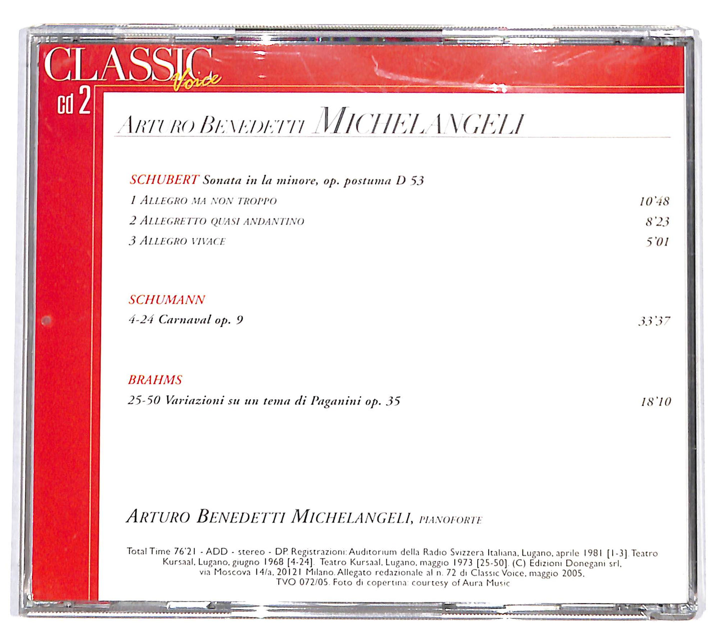 EBOND Michelangeli - Schubert Shumann Brahms - cd2 CD132153