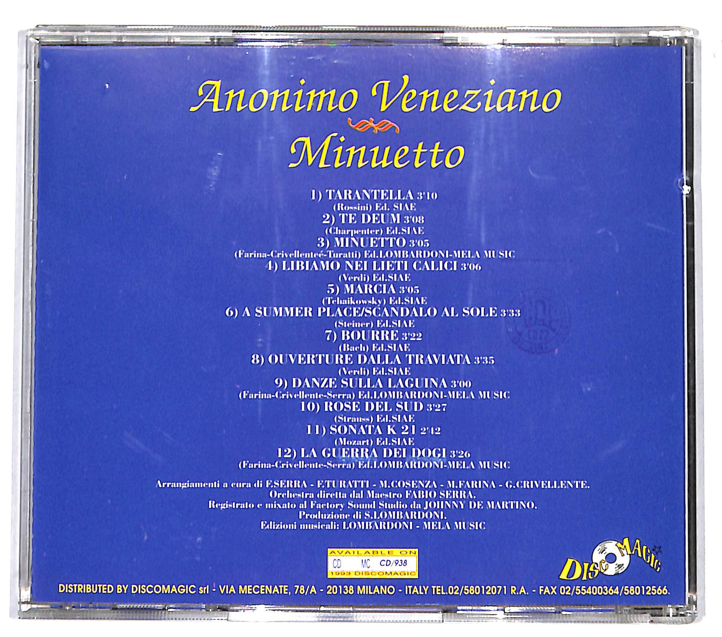 EBOND Anonimo Veneziano - Minuetto CD CD132227