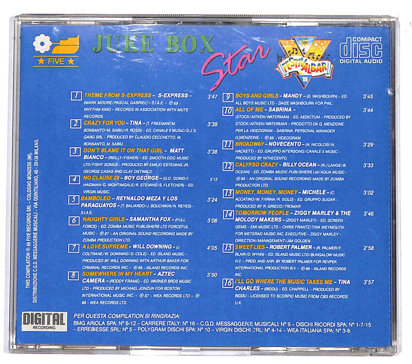 EBOND Various - Juke Box Star - Festivalbar '88 CD CD132238