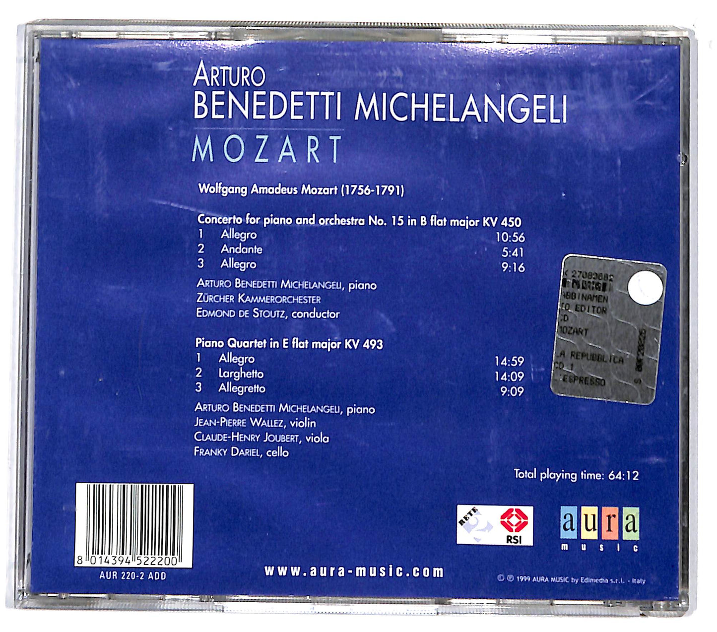 EBOND Arturo Benedetti Michelangeli - Mozart CD CD132504